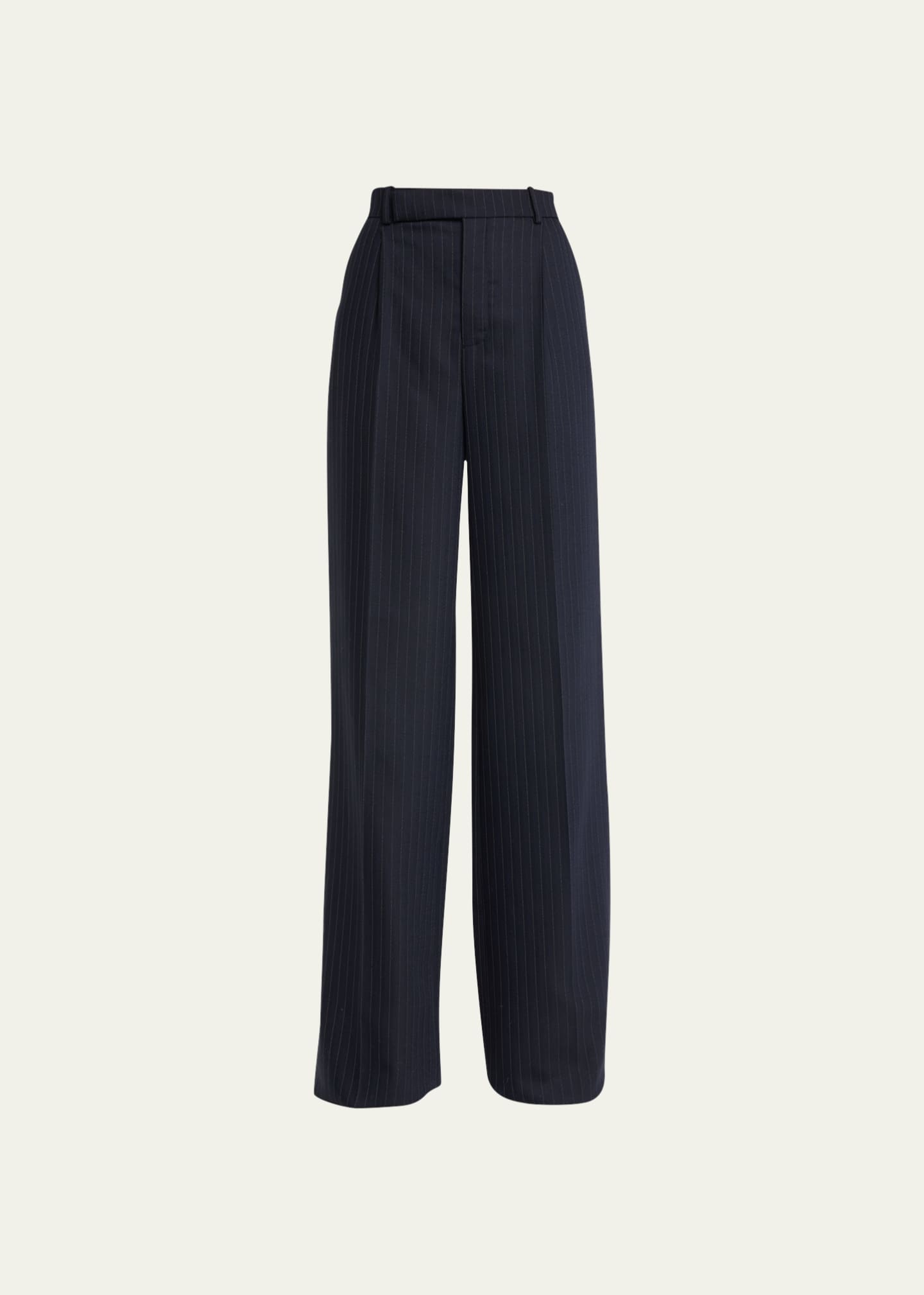 Saint Laurent Pinstripe Flared Suiting Trousers - Bergdorf Goodman