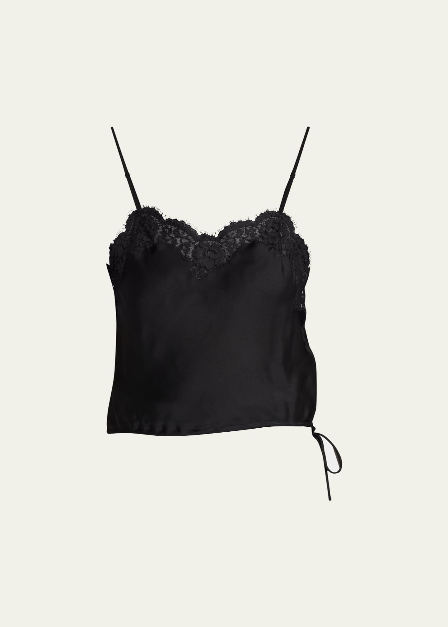 Lace-trimmed Satin Camisole Top