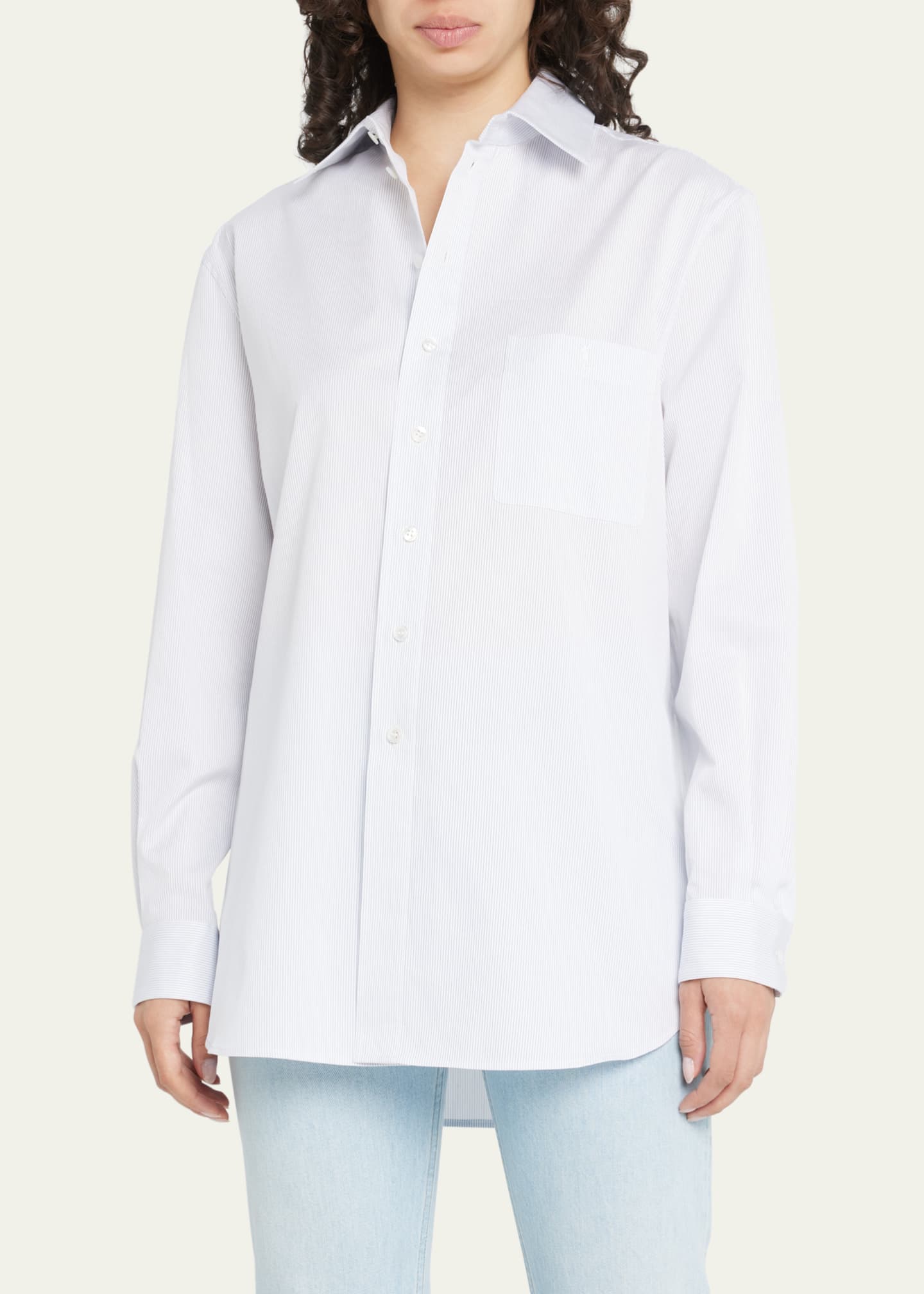 Saint Laurent Stripe Button Down Suiting Shirt