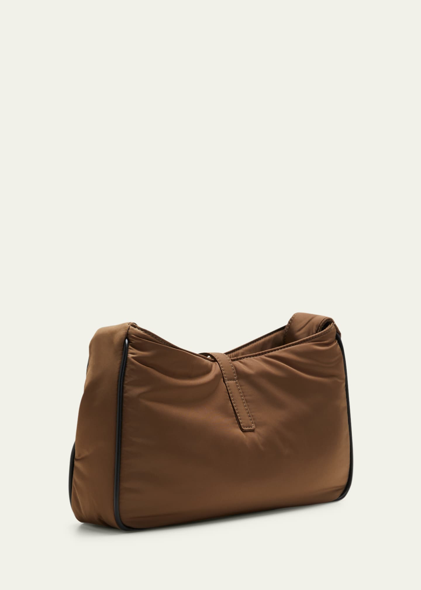 TAN NYLON HOBO CROSSBODY BAG