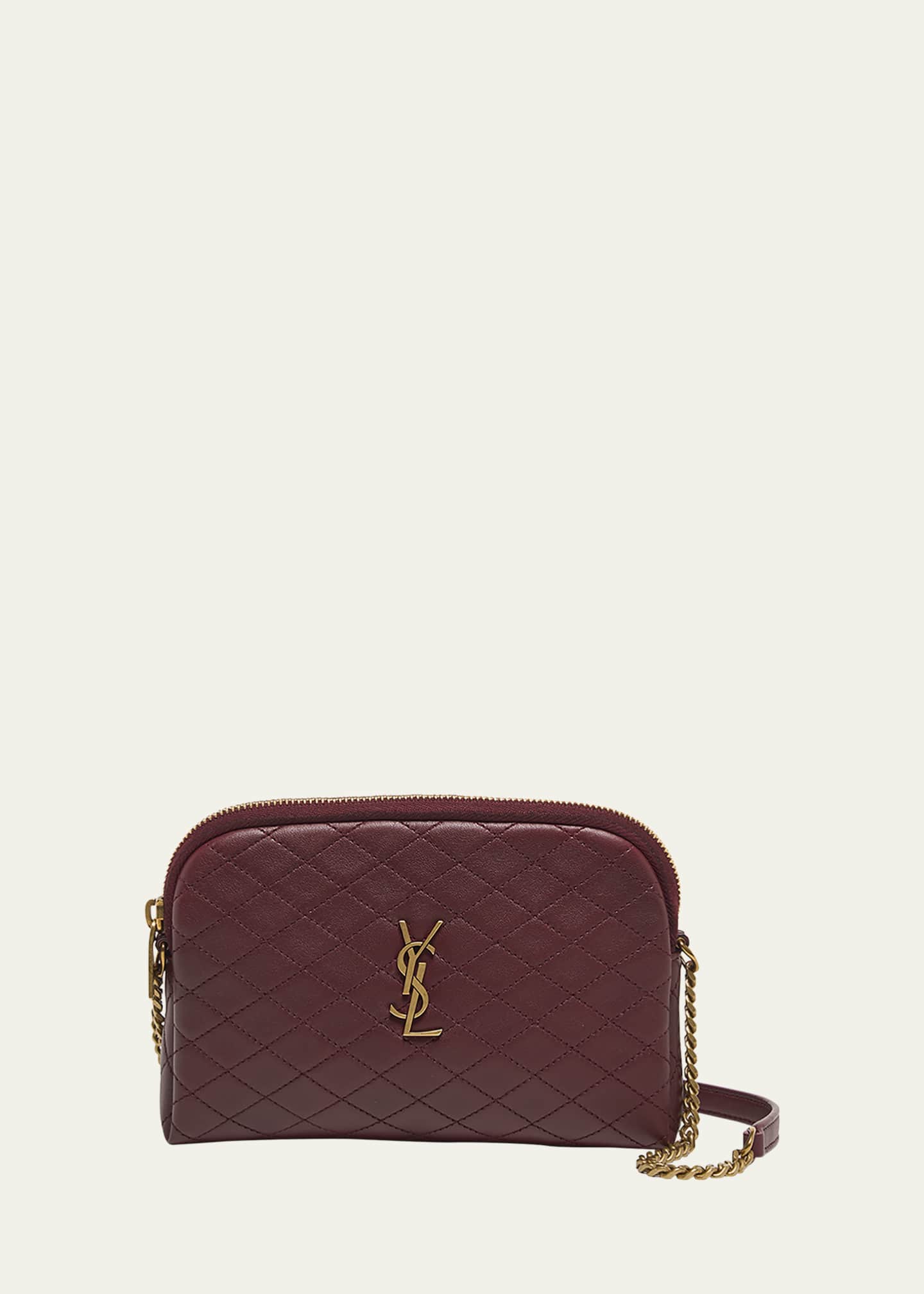 Saint Laurent Gaby Mini YSL Crossbody Bag in Quilted Leather Image 1 of 8