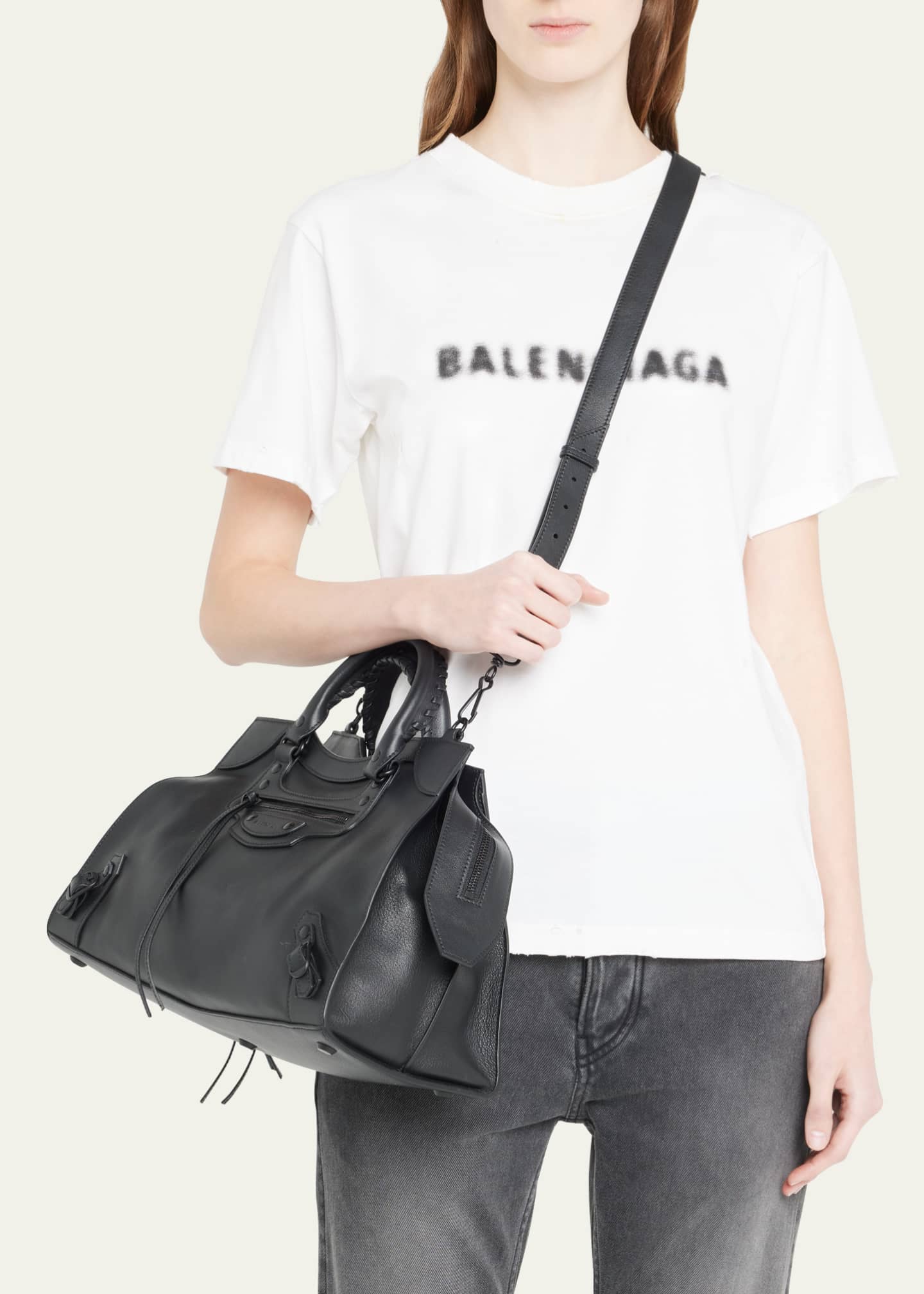 Neo Classic Leather Tote in Black - Balenciaga