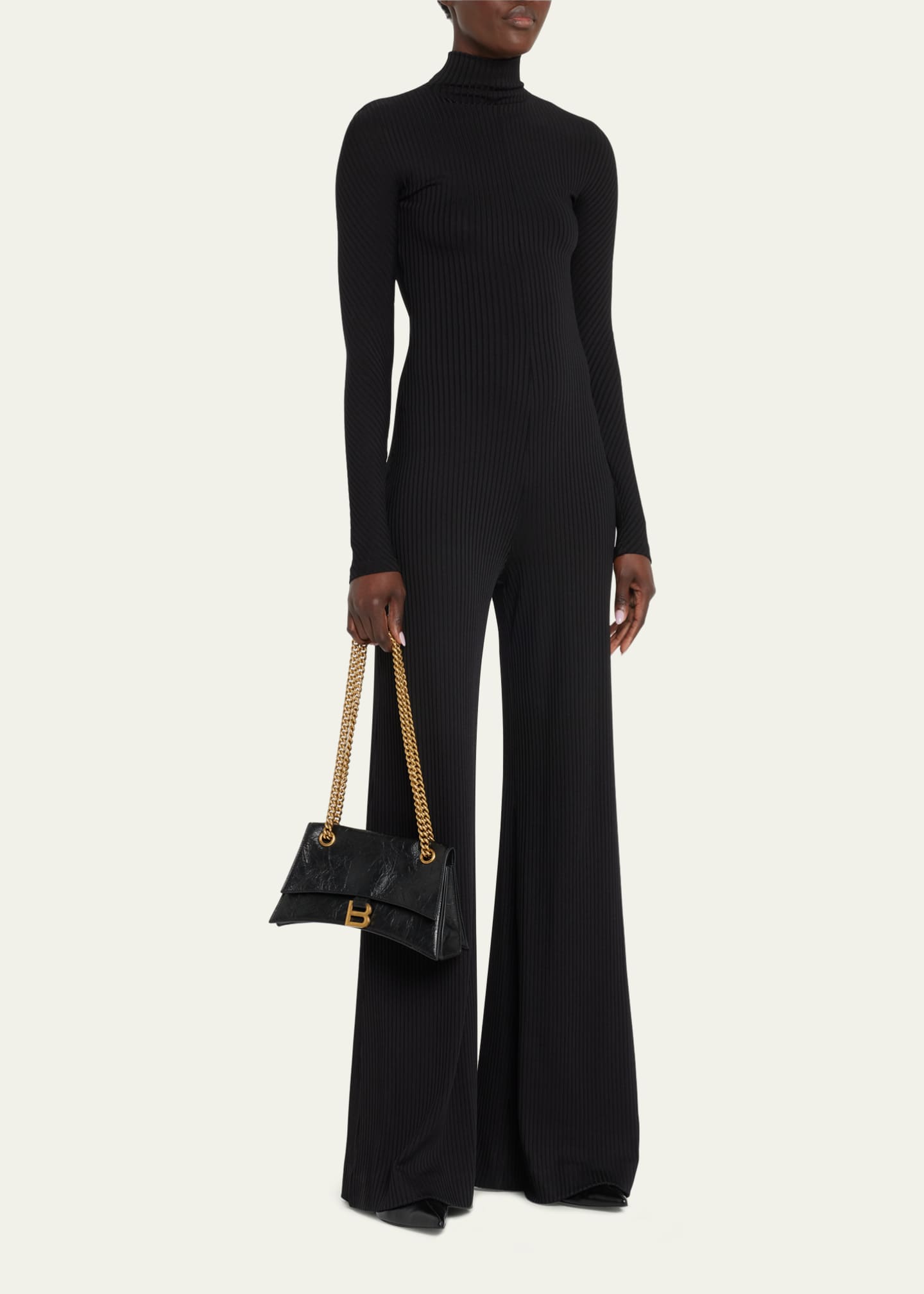 Balenciaga Crush Small Crinkled Leather Shoulder Bag
