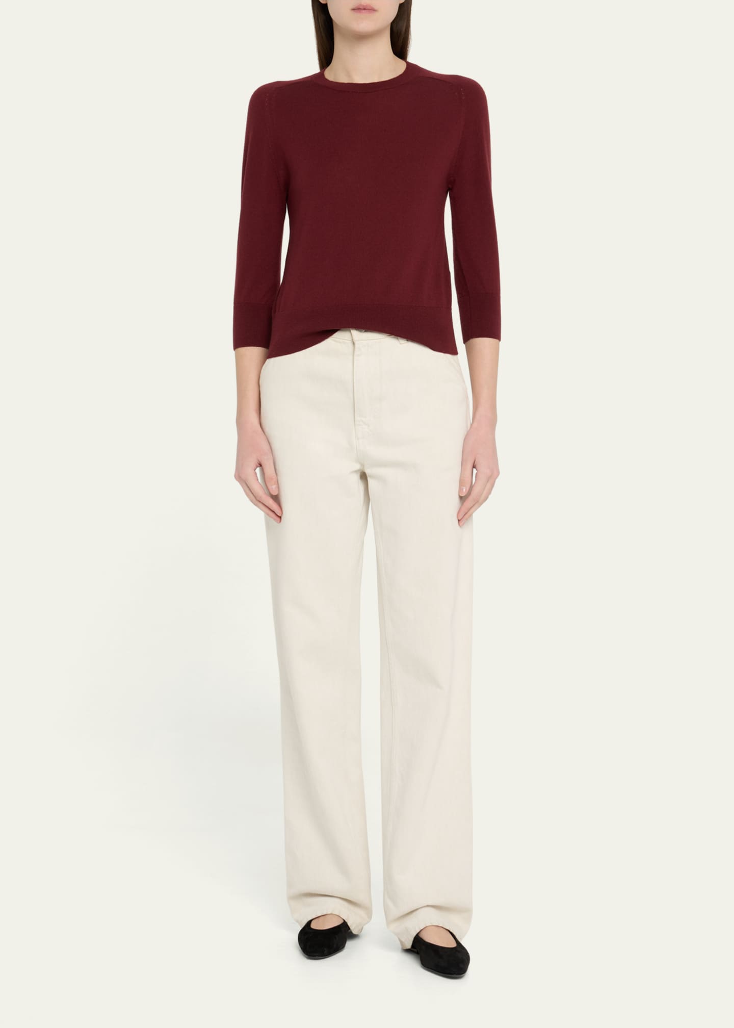 Loro Piana Girocollo Manica Neo Piuma Cashmere Sweater Image 2 of 5
