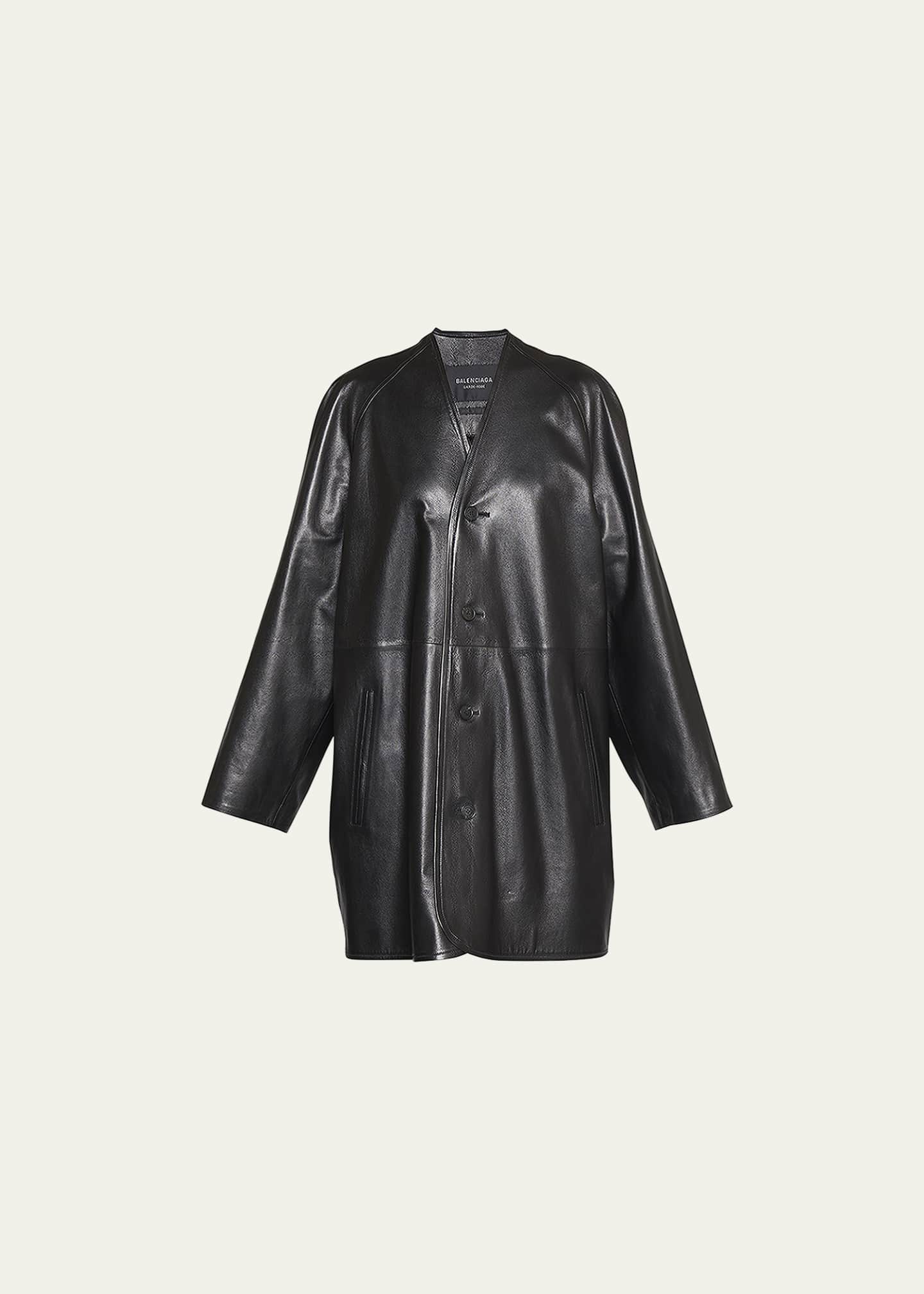 Balenciaga leather new arrivals coat