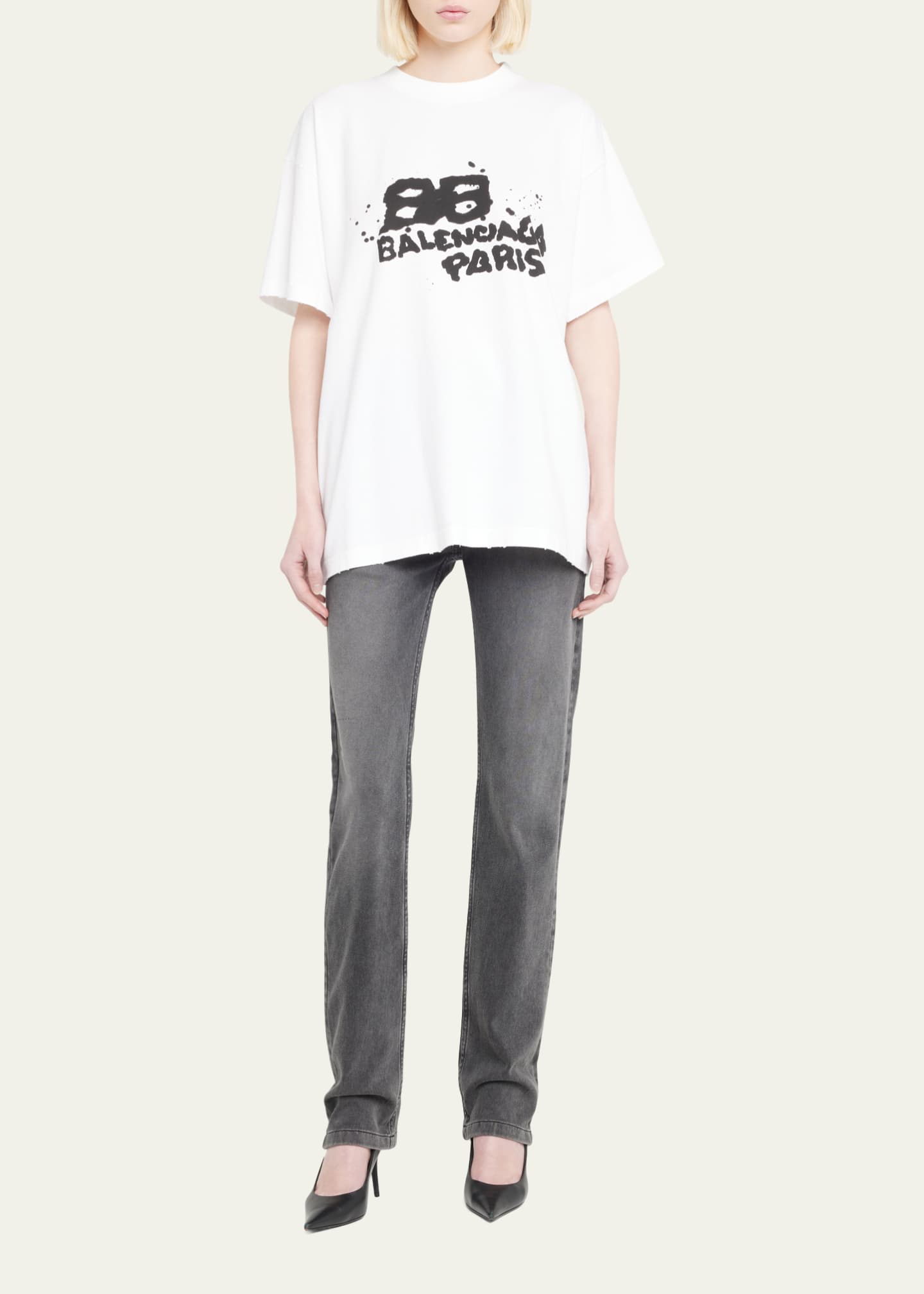 Balenciaga Medium Fit Logo T-shirt - Farfetch