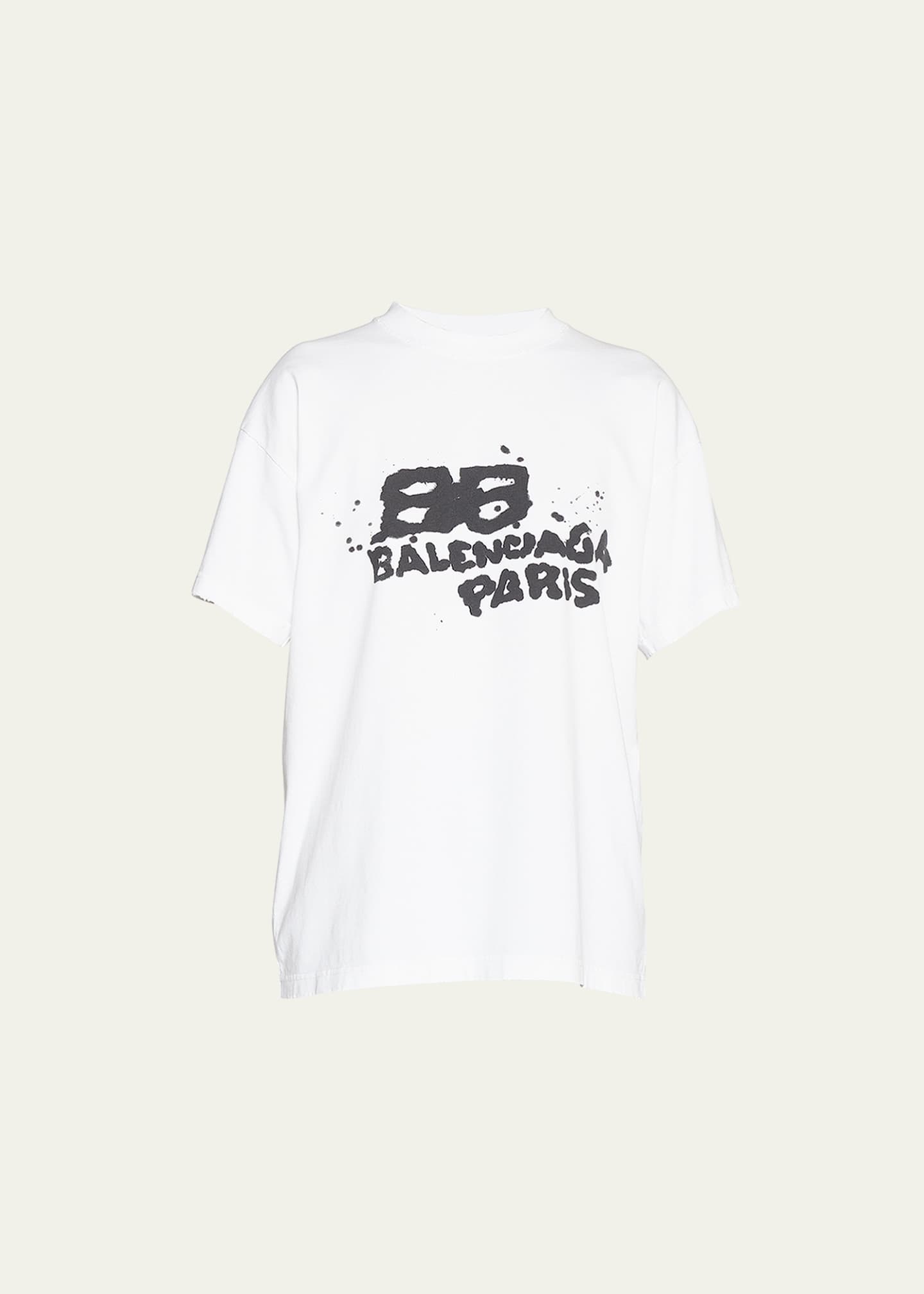 Balenciaga Medium Fit T Shirt with Dyed Logo Bergdorf Goodman