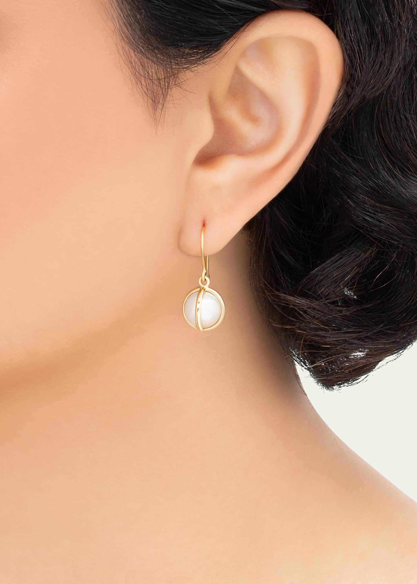 L. Klein Celeste 18k Gold Pearl Drop Earrings Image 2 of 2