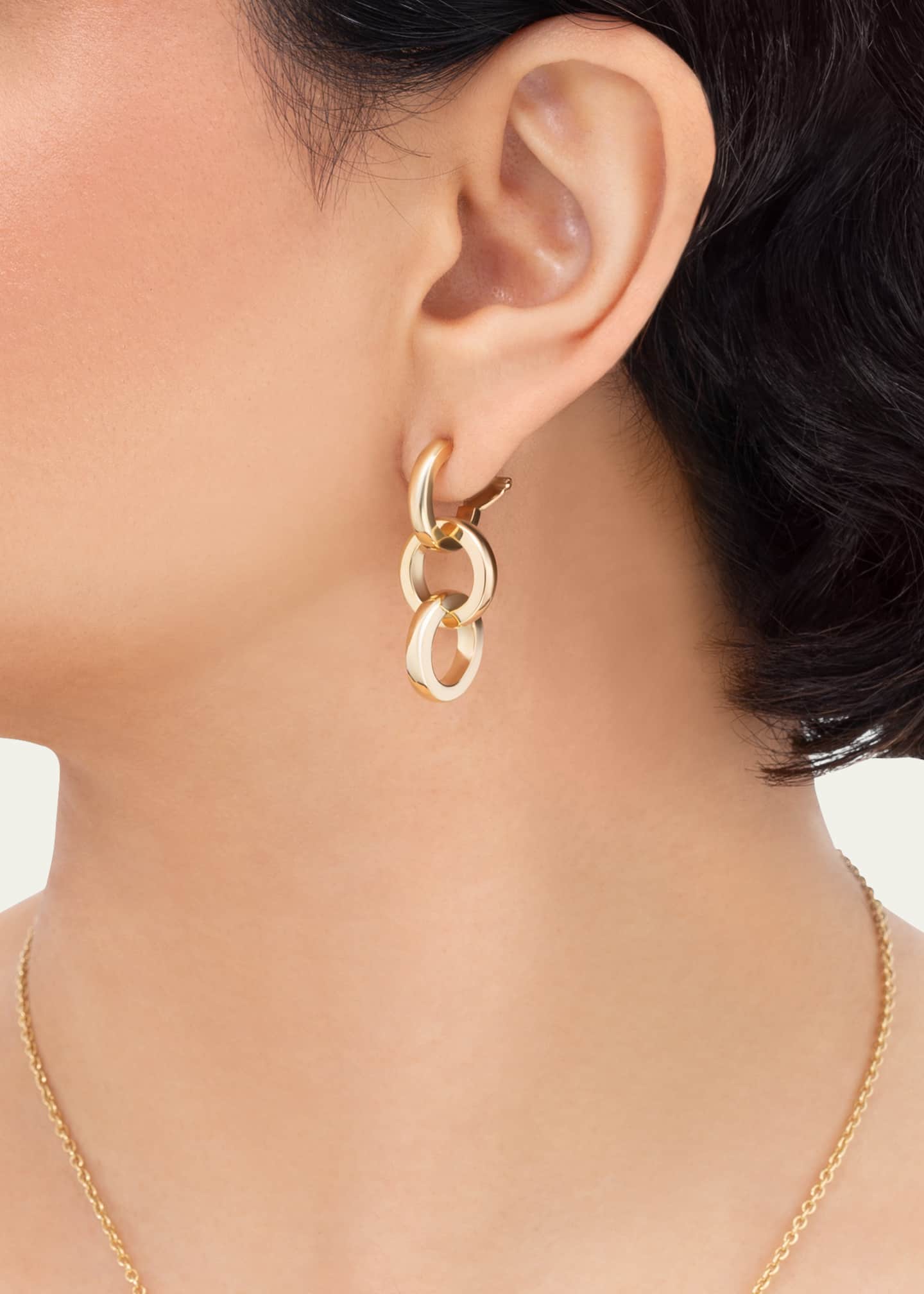 L. Klein Duetto 18k Yellow Gold Polished Triple Earrings Image 2 of 2