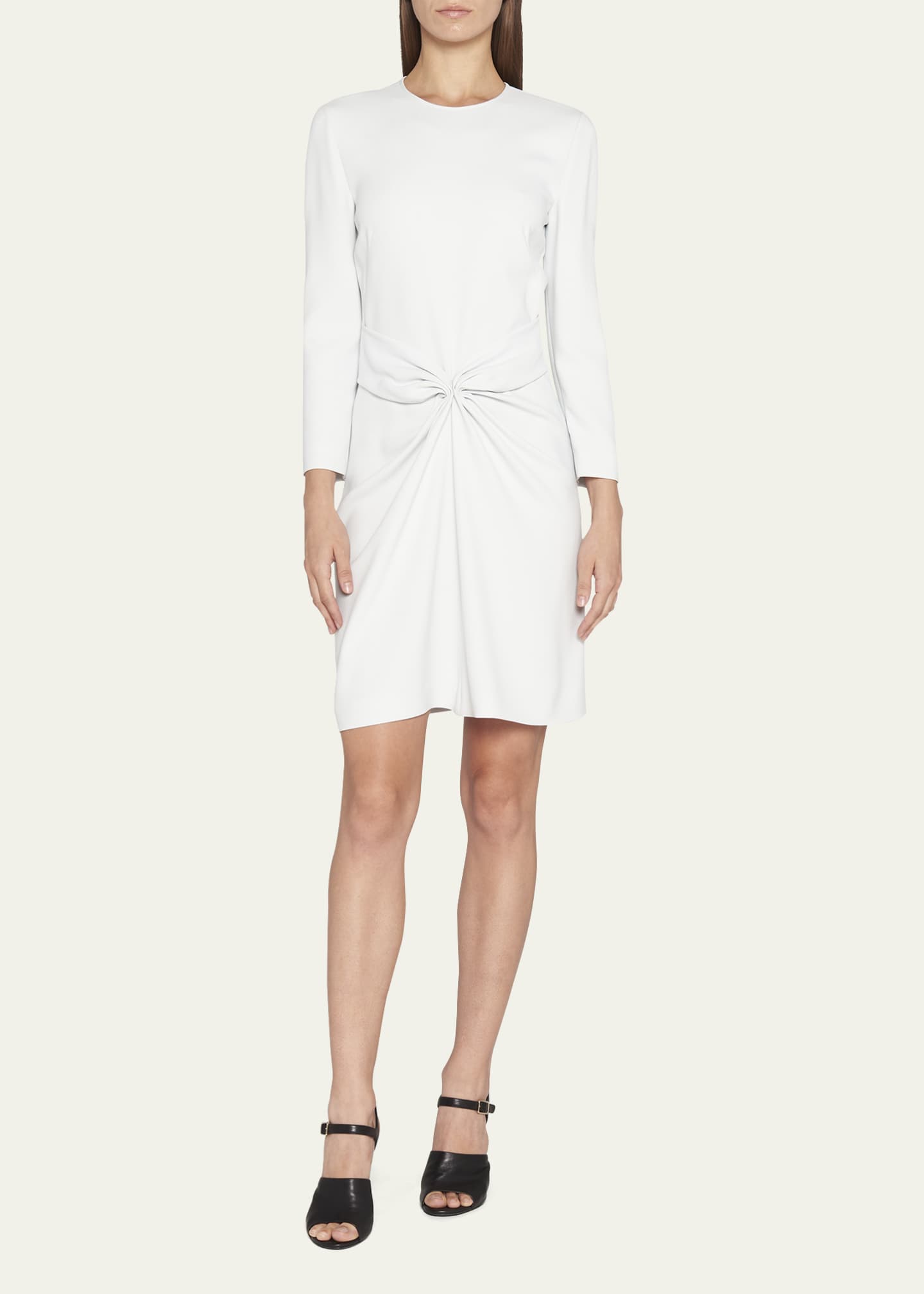 Giorgio Armani Ruched Long-Sleeve A-Line Dress Image 2 of 5