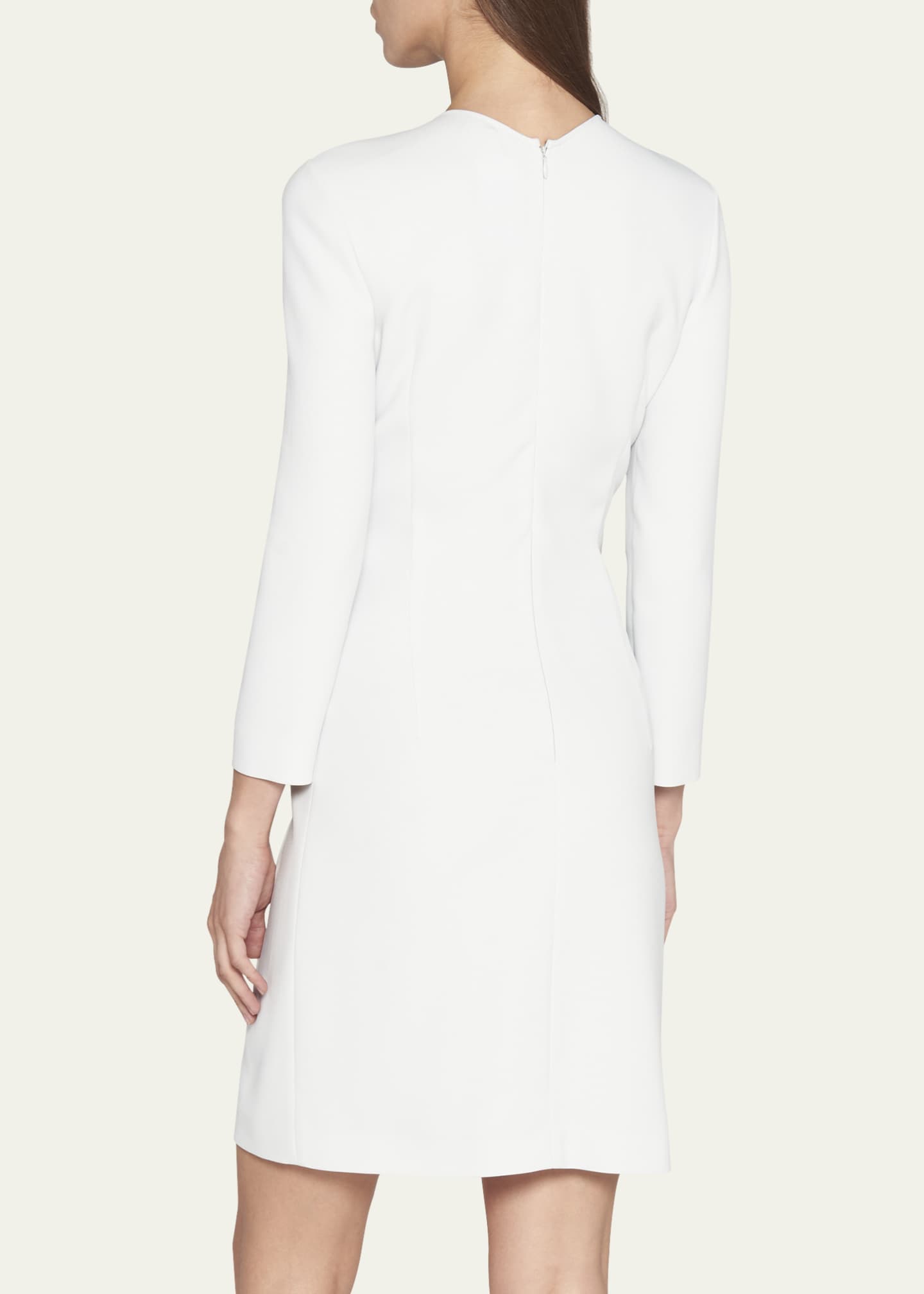 Giorgio Armani Ruched Long-Sleeve A-Line Dress Image 3 of 5