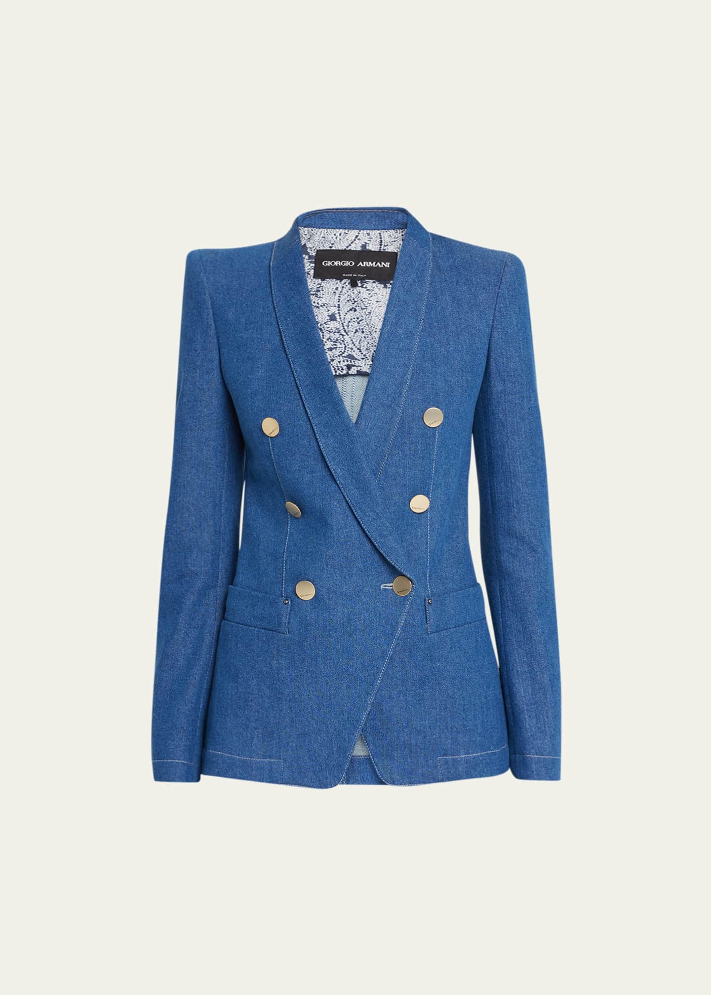 Double breasted hotsell denim blazer