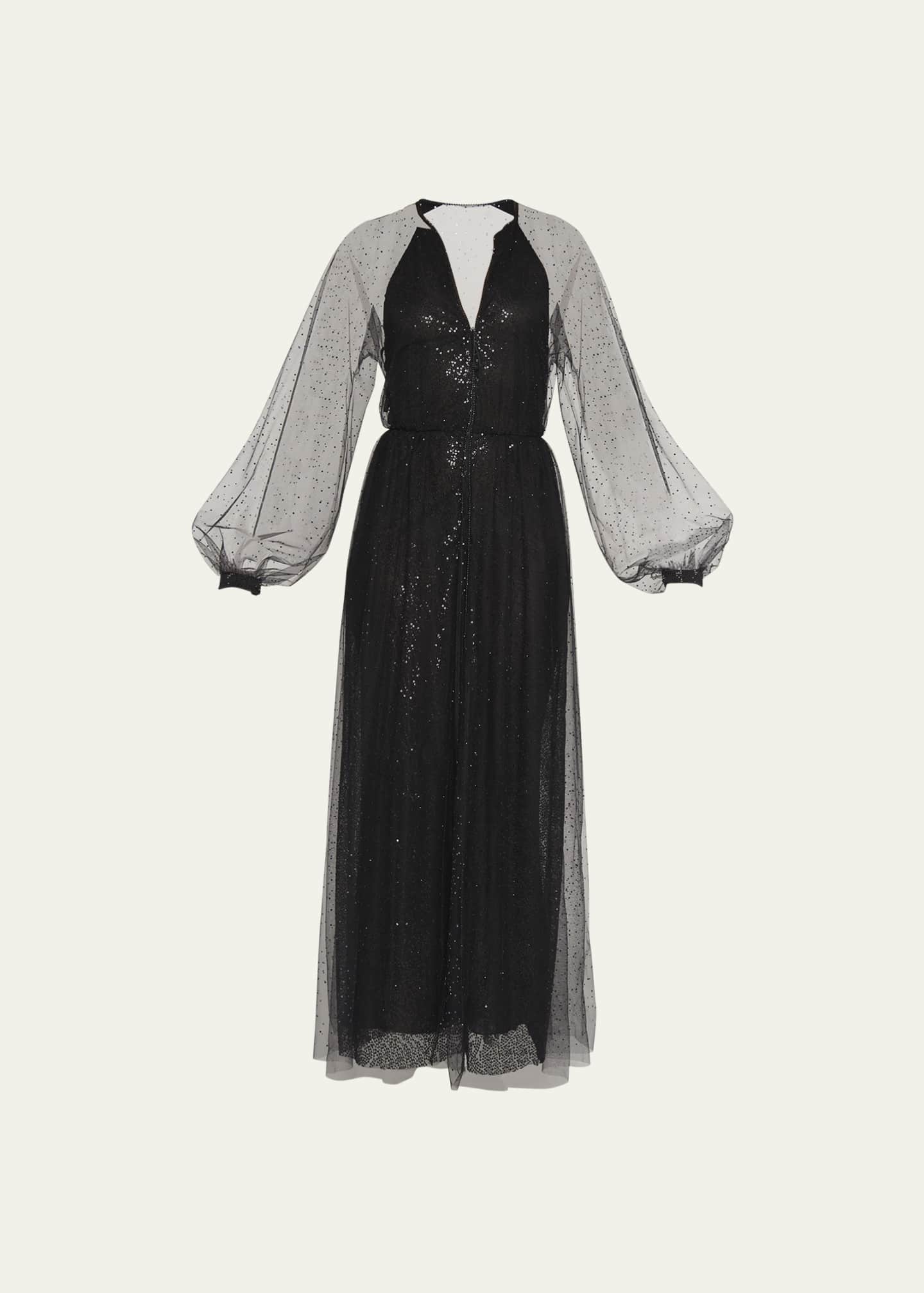 Giorgio Armani Strass Tulle-Overlay Sequin Silk Gown - Bergdorf Goodman
