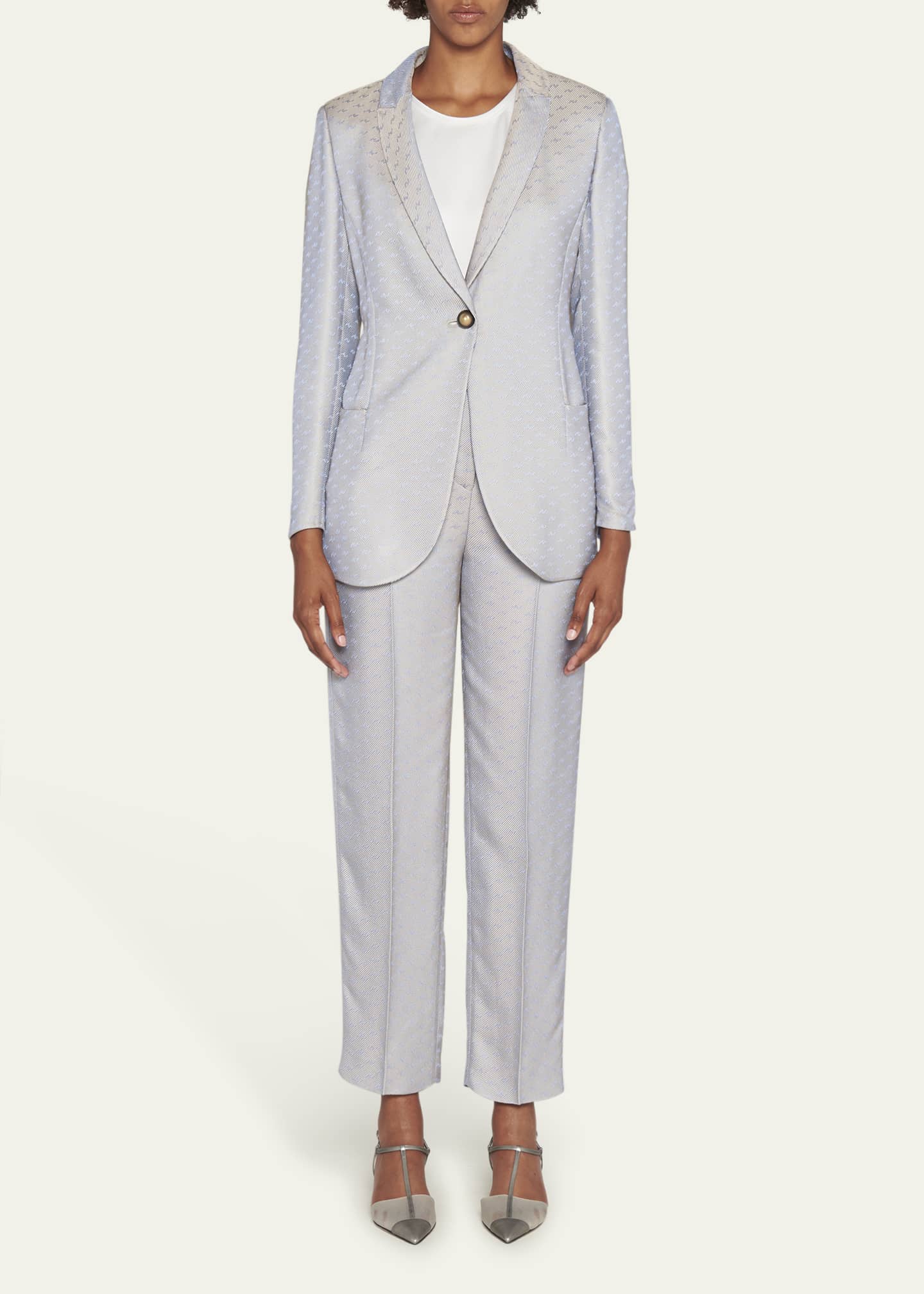 Giorgio Armani Abstract Jacquard Single-Breasted Blazer Image 2 of 5