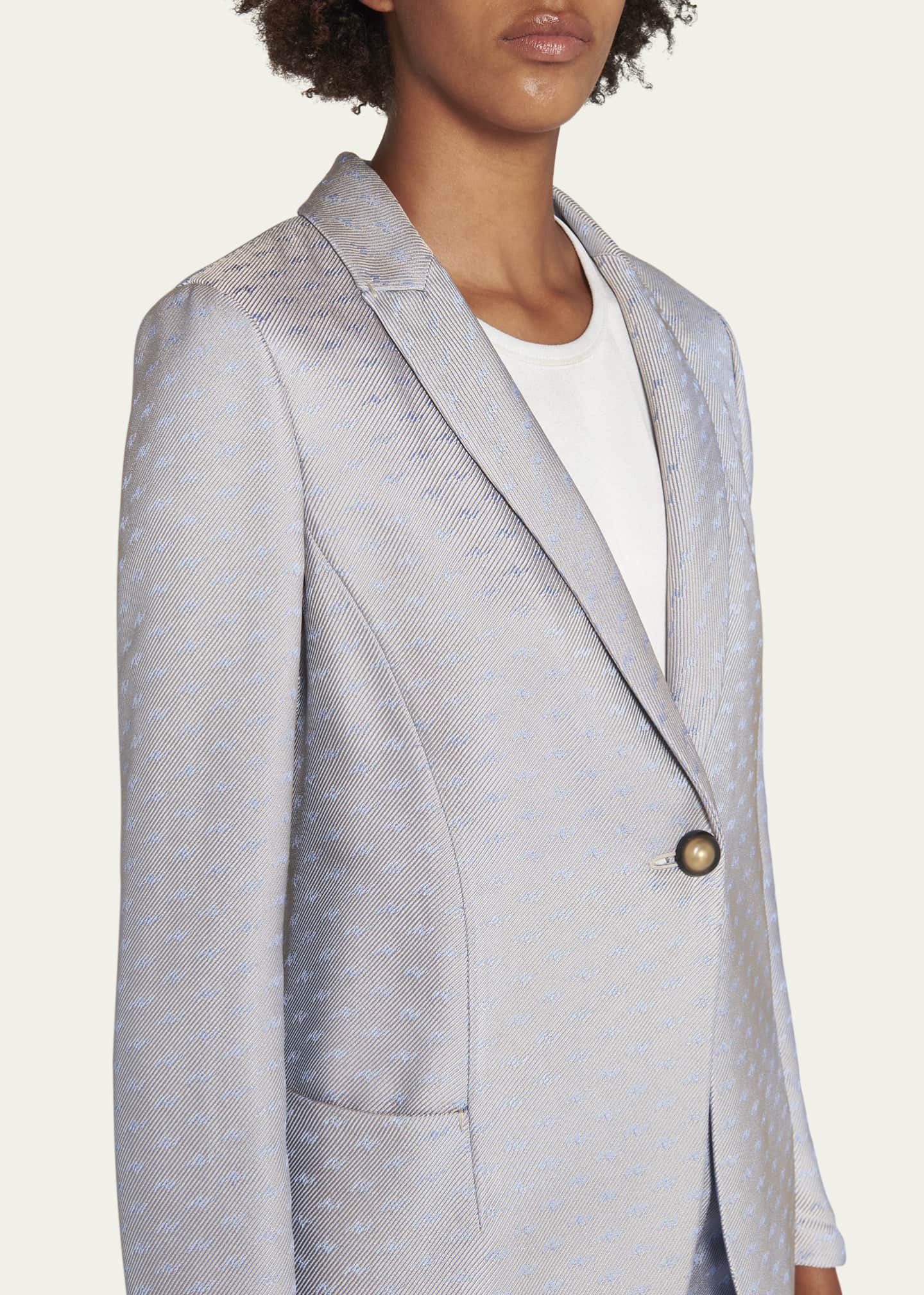 Giorgio Armani Abstract Jacquard Single-Breasted Blazer Image 5 of 5