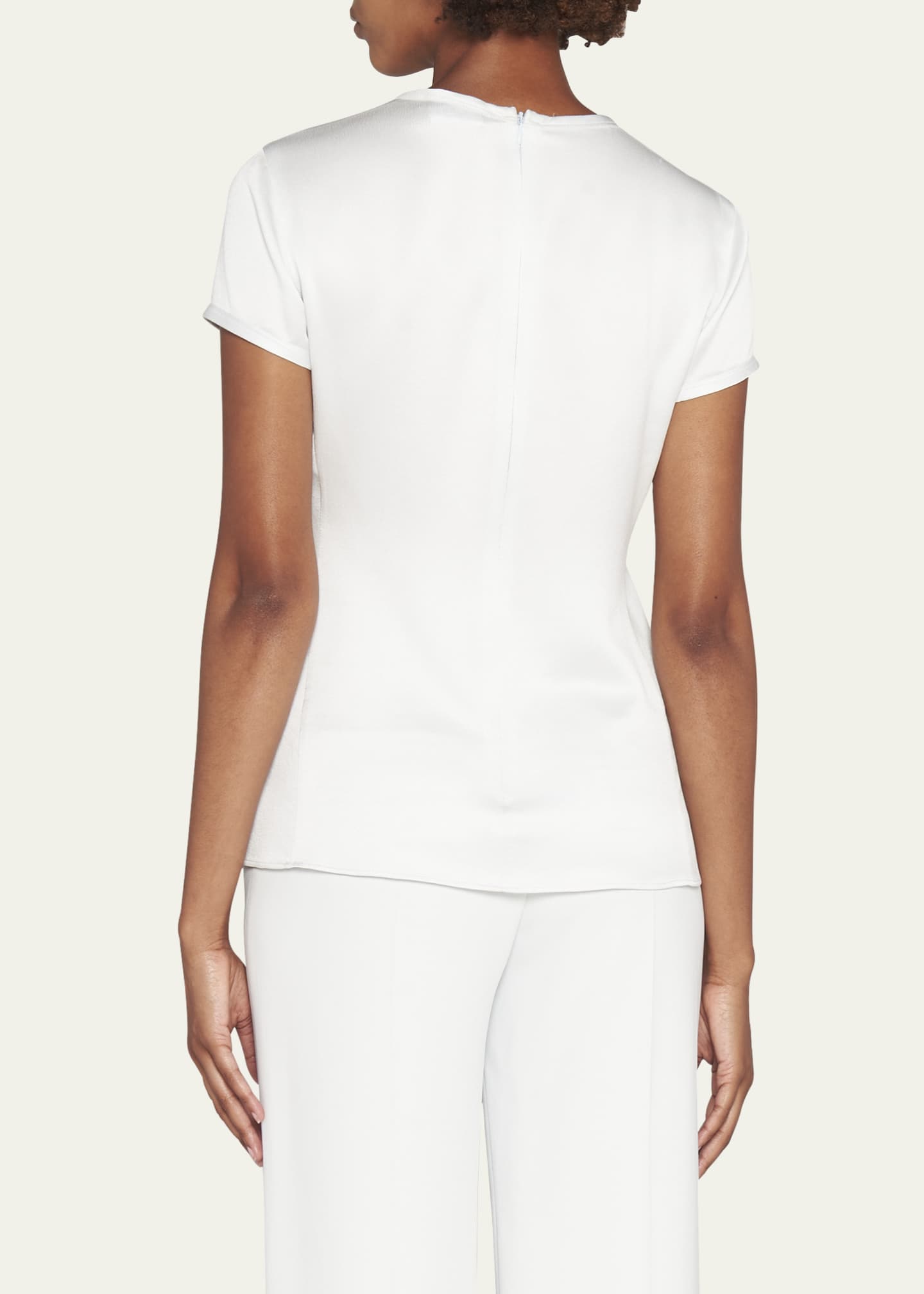 Giorgio Armani Crewneck Short-Sleeve Silk T-Shirt - Bergdorf Goodman
