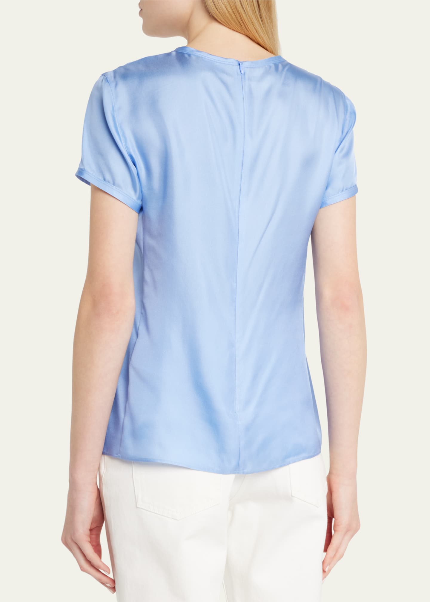 Giorgio Armani Crewneck Short-Sleeve Silk T-Shirt Image 3 of 5