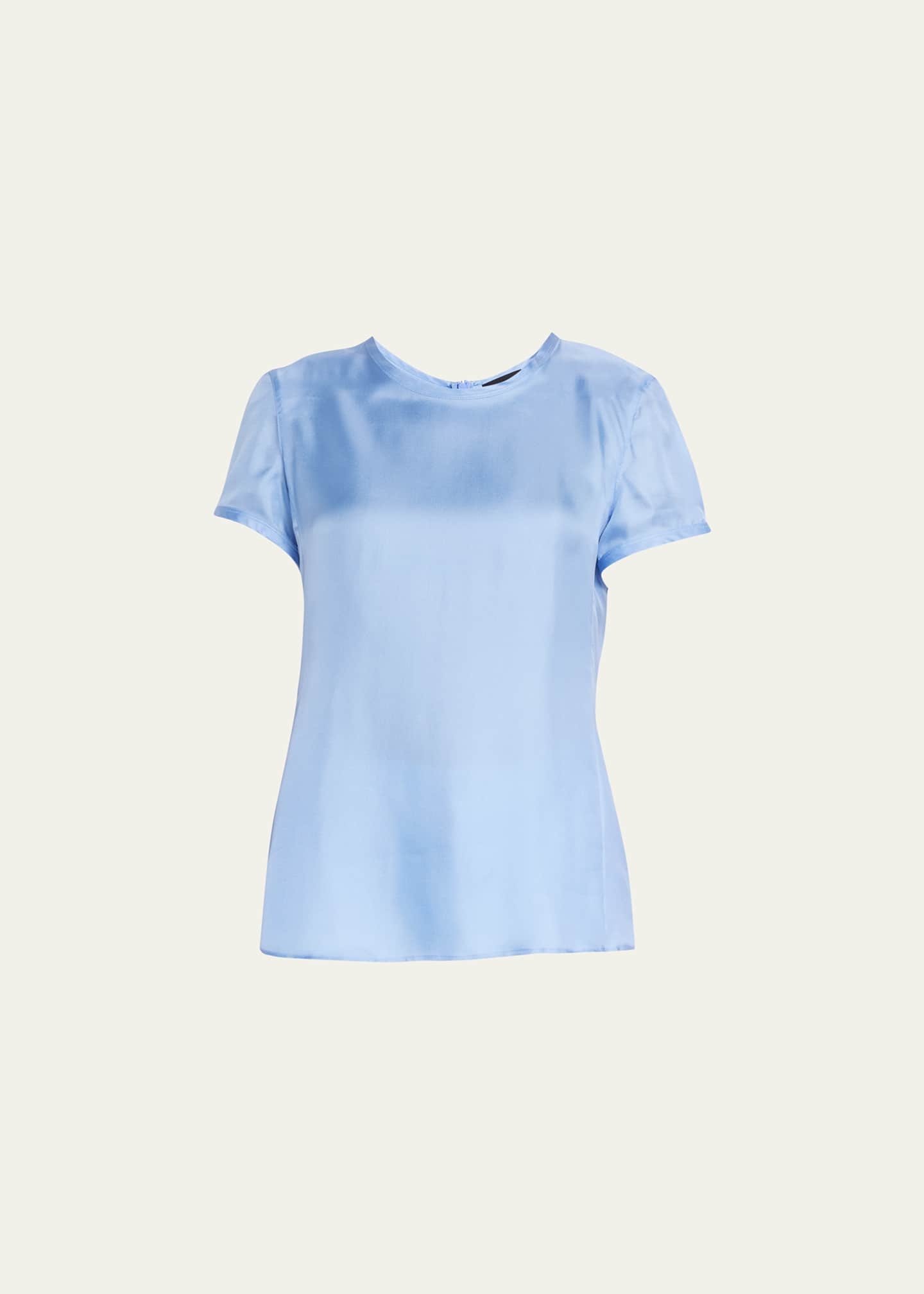 Giorgio Armani Crewneck Short-Sleeve Silk T-Shirt Image 1 of 5