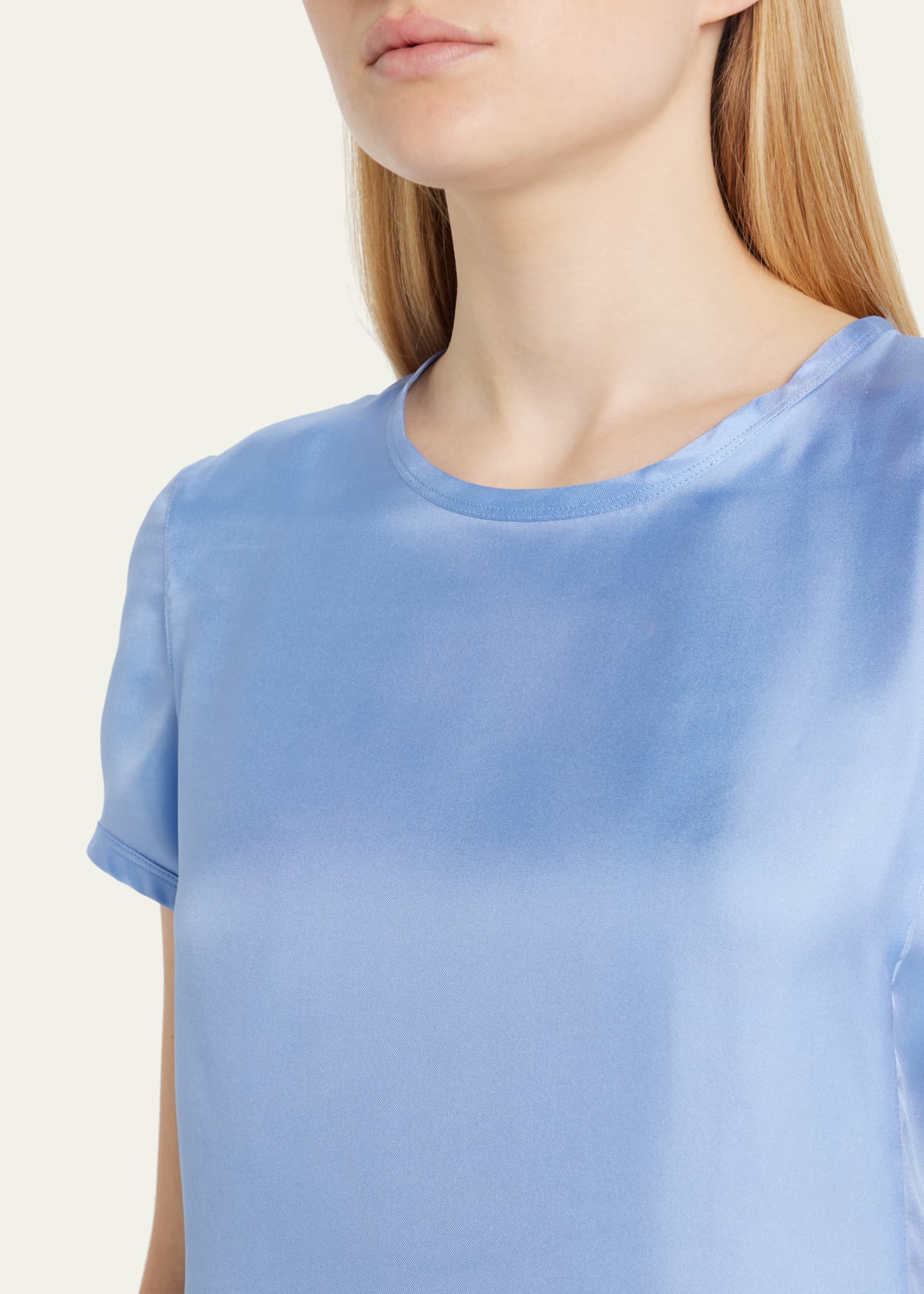 Giorgio Armani Crewneck Short-Sleeve Silk T-Shirt Image 5 of 5