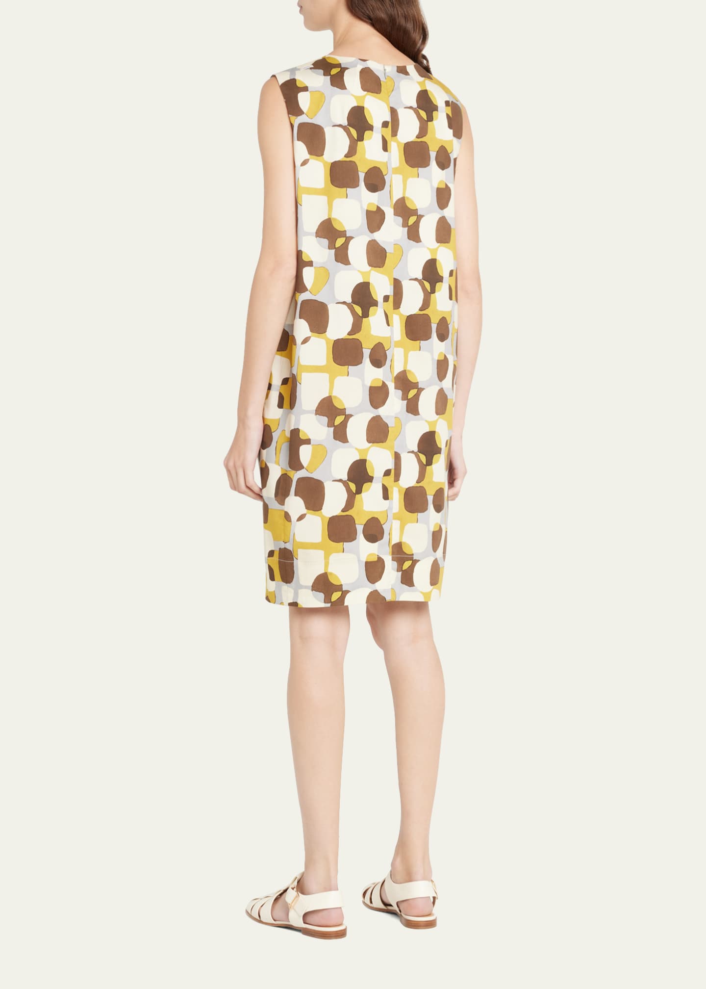 Max Mara Alessia Geometric-Print Shift Dress - Bergdorf Goodman