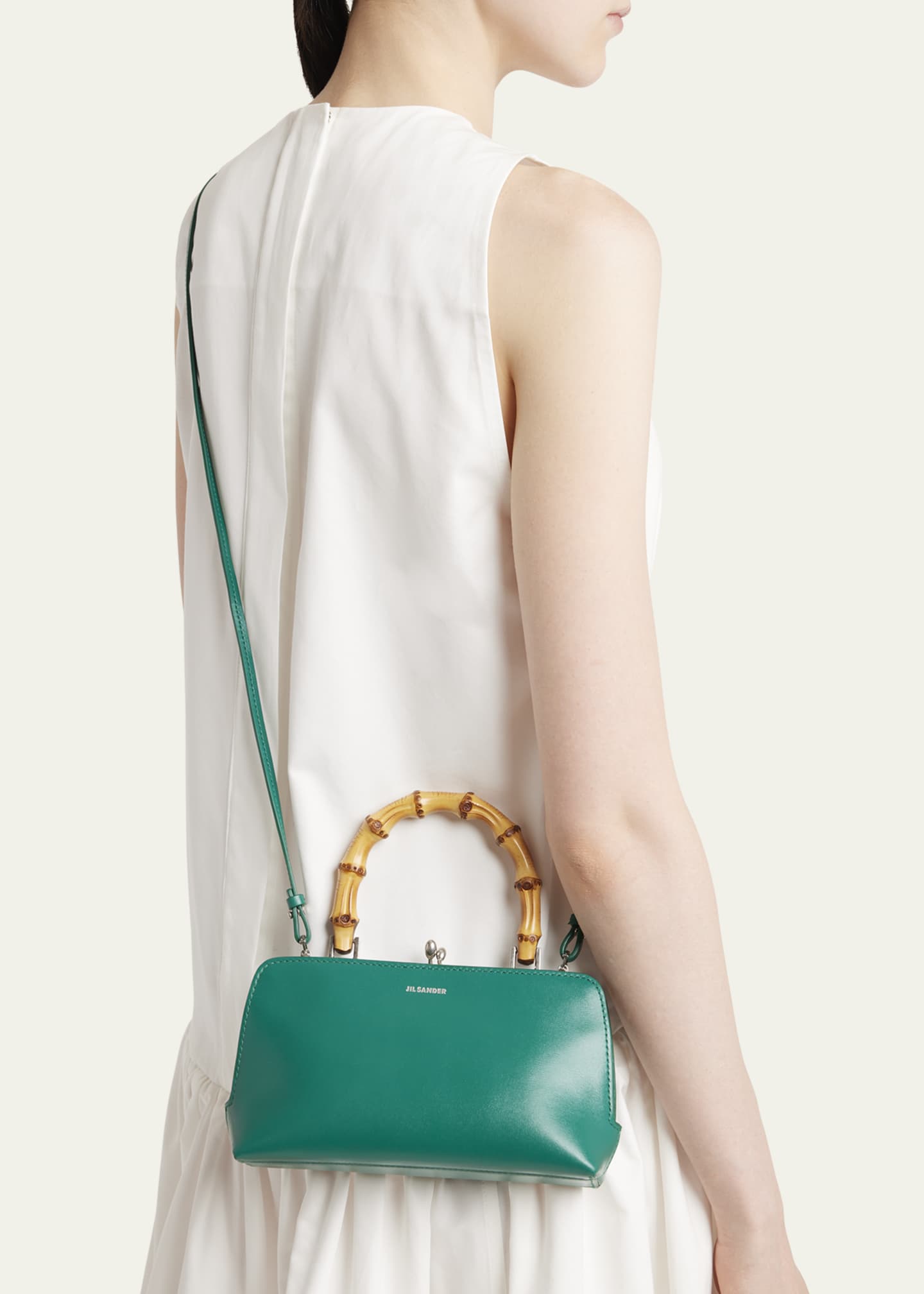Jil Sander Goji Mini Bamboo Top-Handle Bag Image 2 of 5