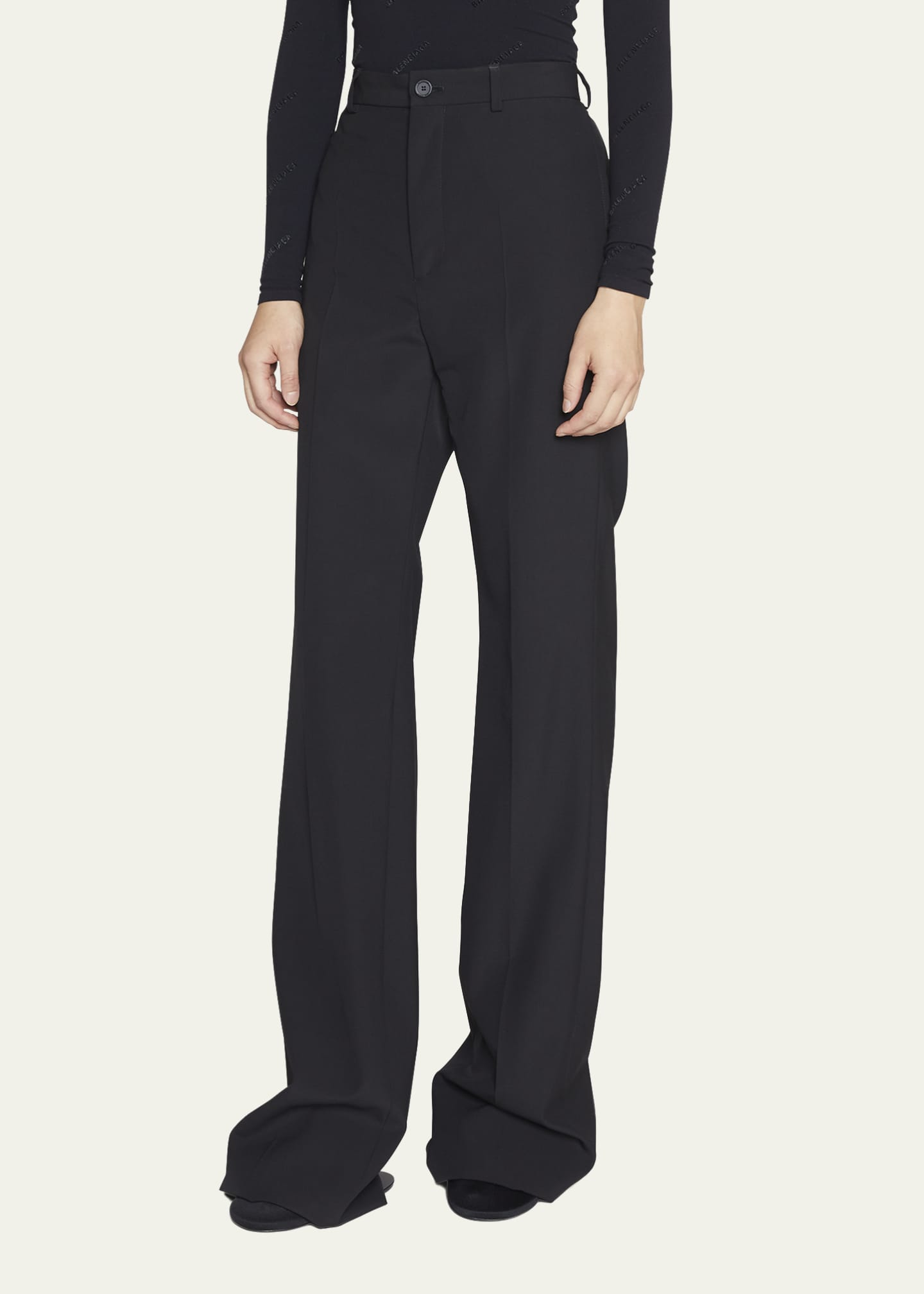 Balenciaga Straight Leg Pants with Floor Length Hem