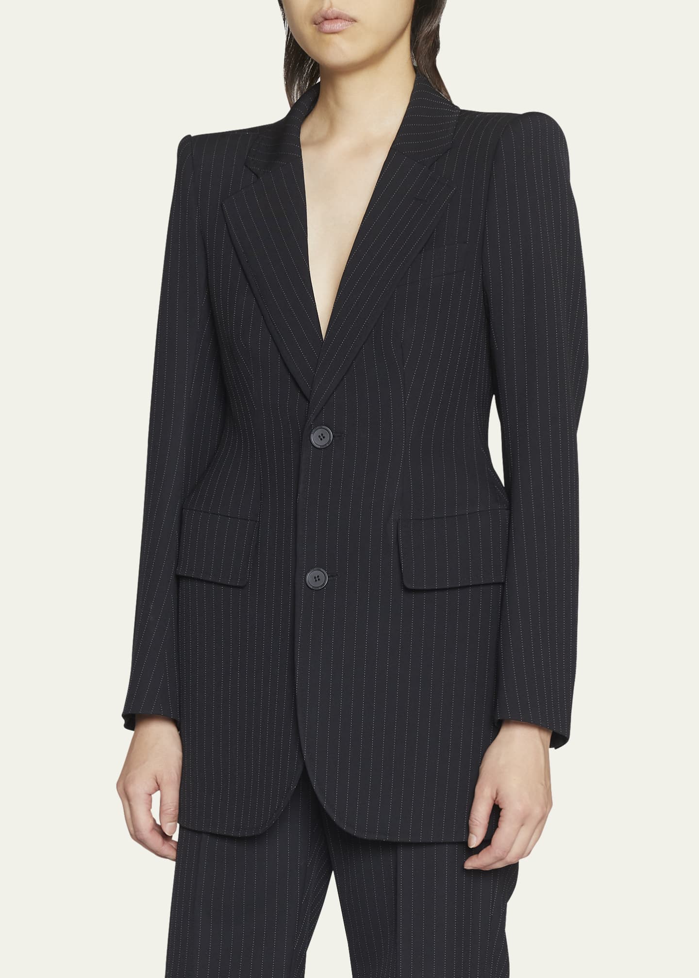 Balenciaga Hourglass Pinstripe Blazer Jacket - Bergdorf Goodman