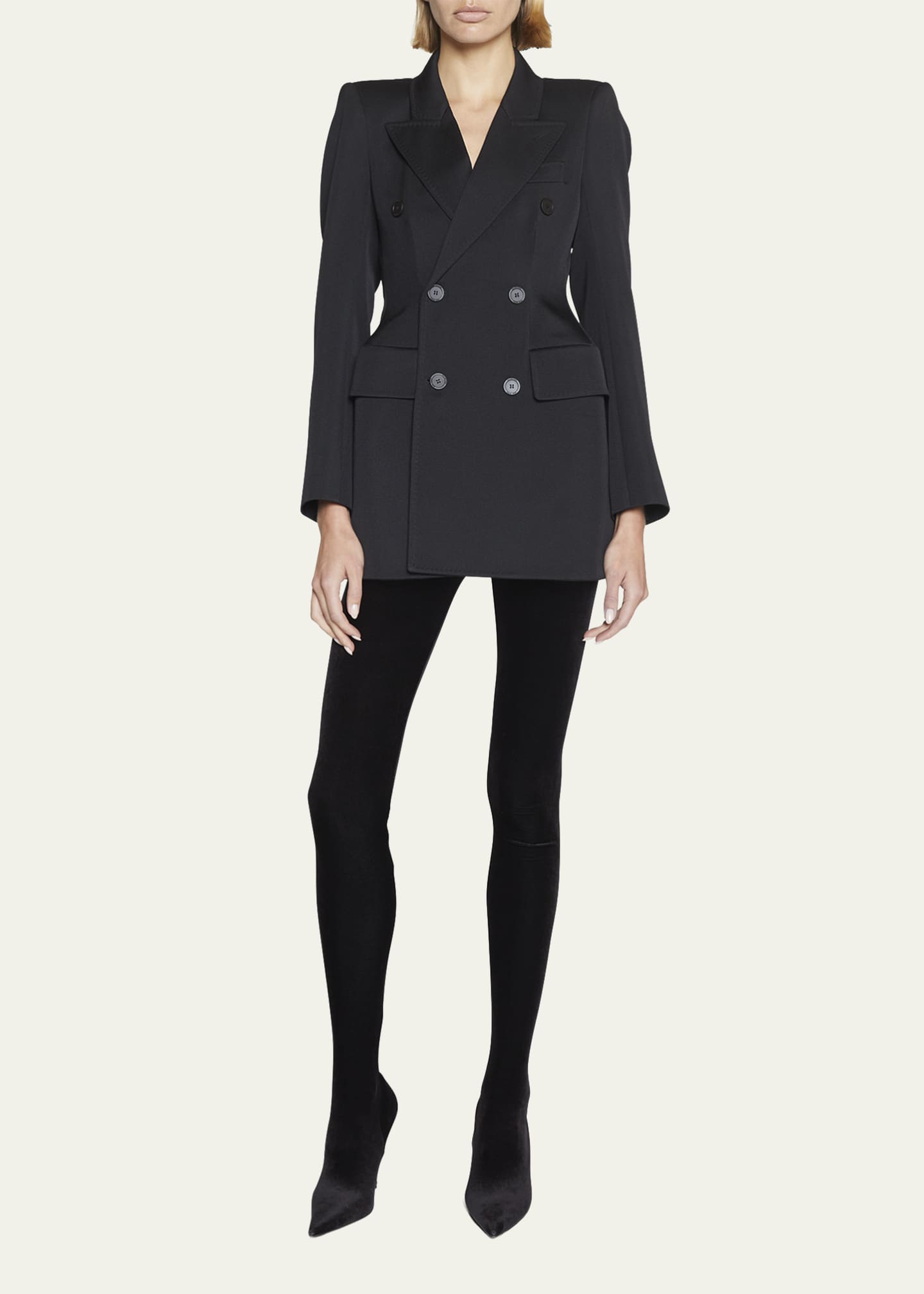 Balenciaga double-breasted wool blazer - Black