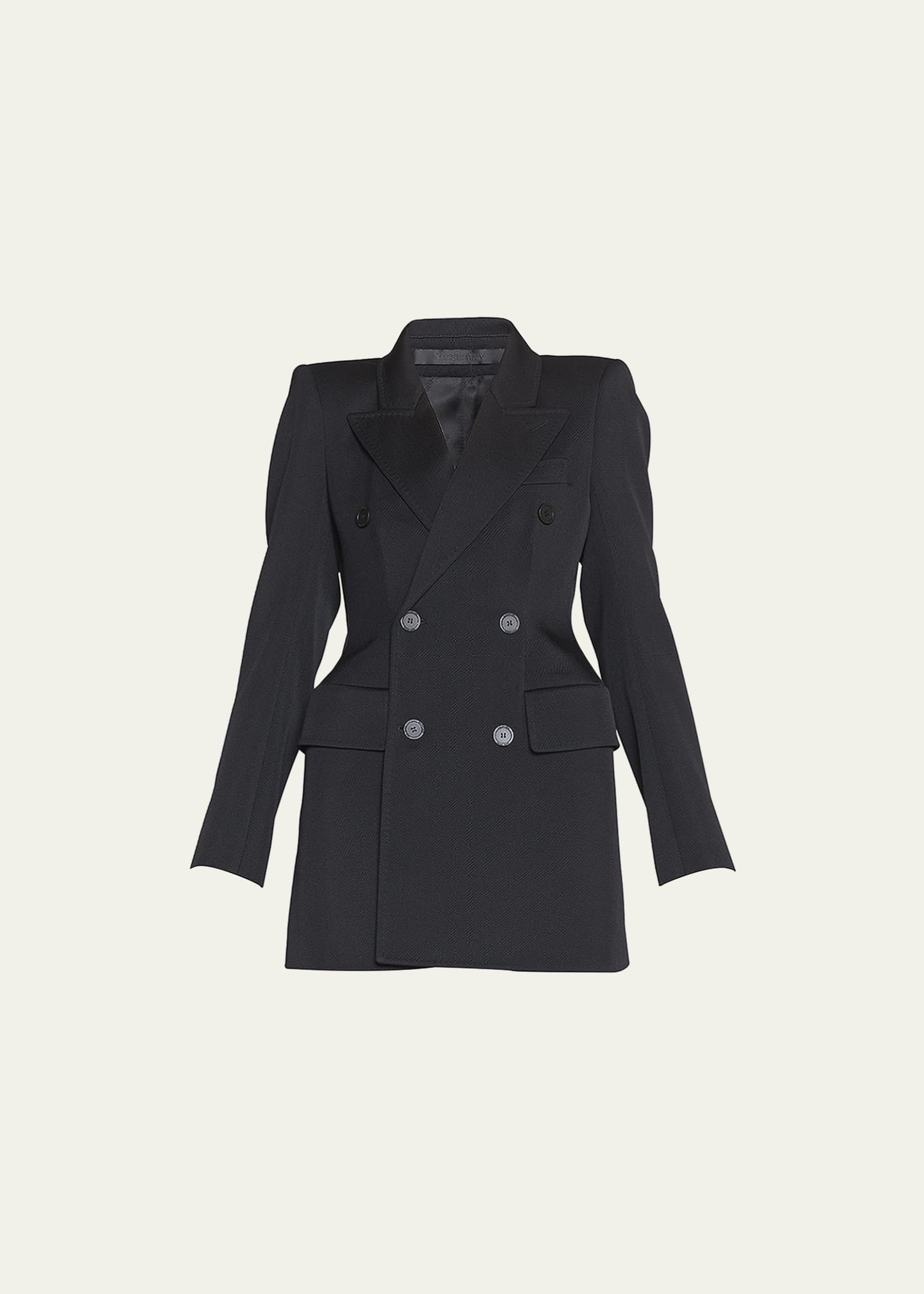 Balenciaga double-breasted virgin-wool blazer - Black