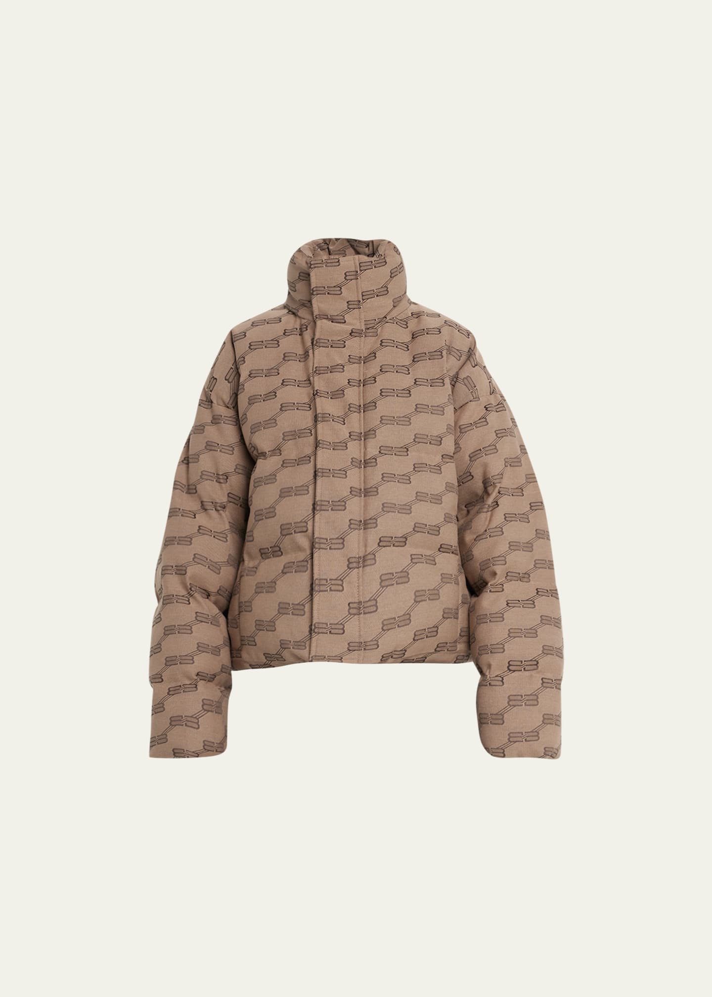 Balenciaga Bb Monogram Puffer Jacket - Brown