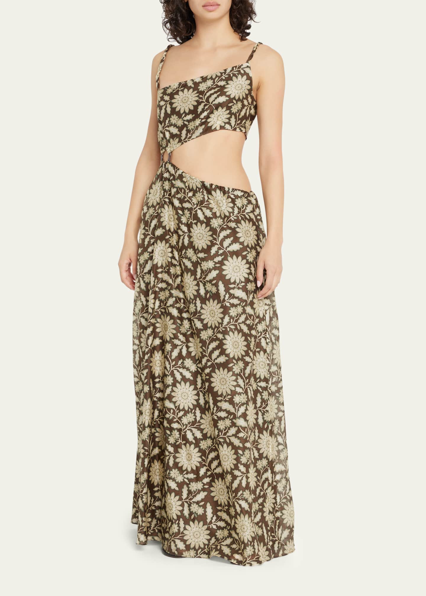 SIR Xanita Floral Asymmetric Cut Out Maxi Dress Bergdorf Goodman