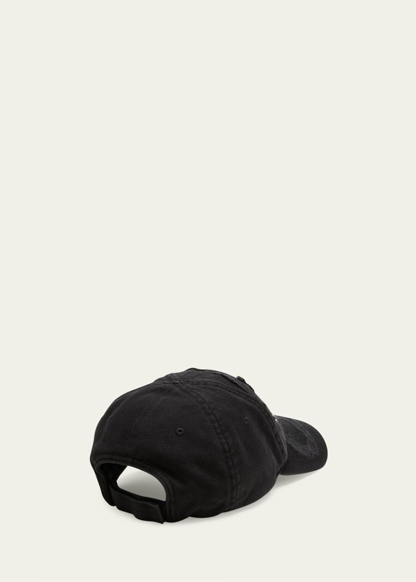 Balenciaga Men s Distressed BB Logo Baseball Cap Bergdorf Goodman
