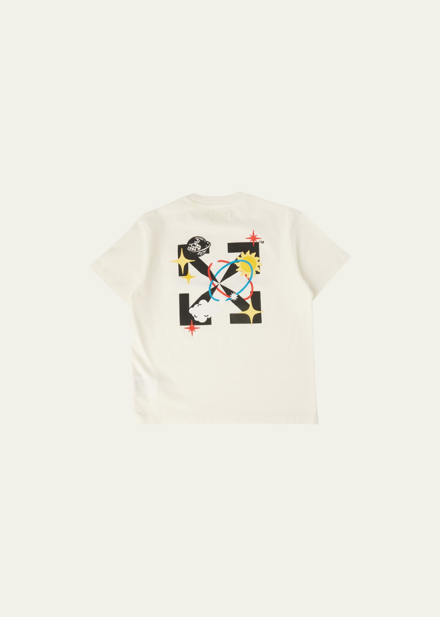 Boys Off White Printed T-shirt