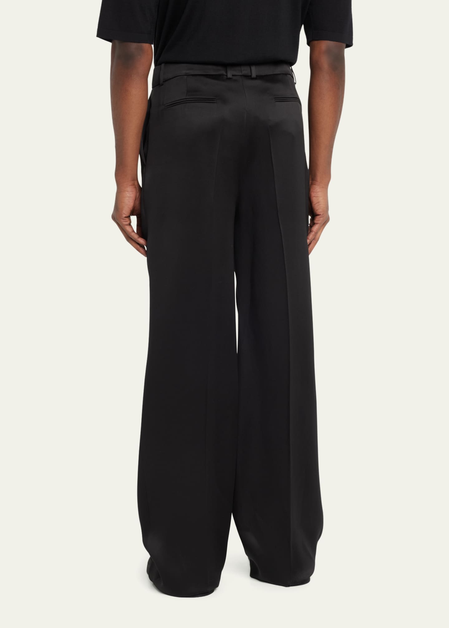 High-rise flared wool suit pants in black - Saint Laurent