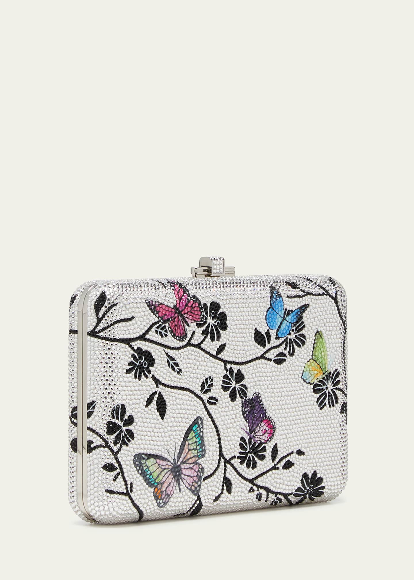 Judith Leiber Couture Butterfly Crystal Slim Clutch Bag