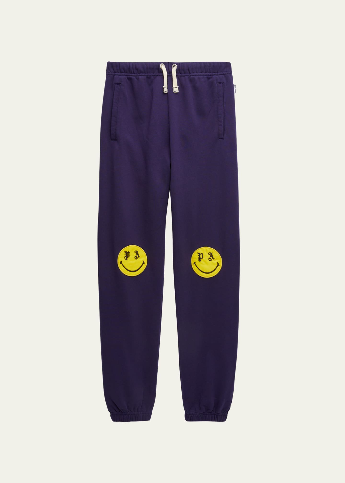Palm Angels Boy s Happy Face Logo Print Sweatpants Size 4 12