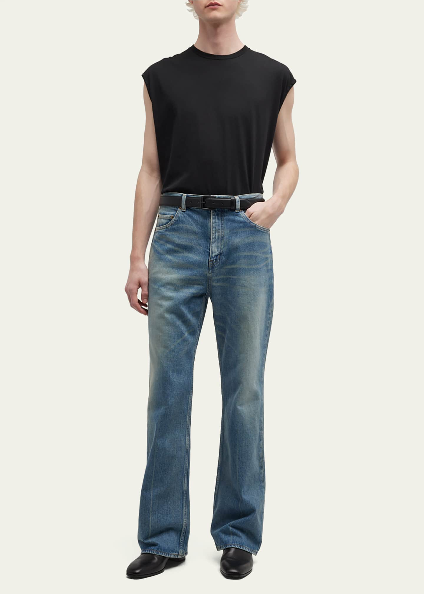 Blue 70s flared-leg jeans, Saint Laurent