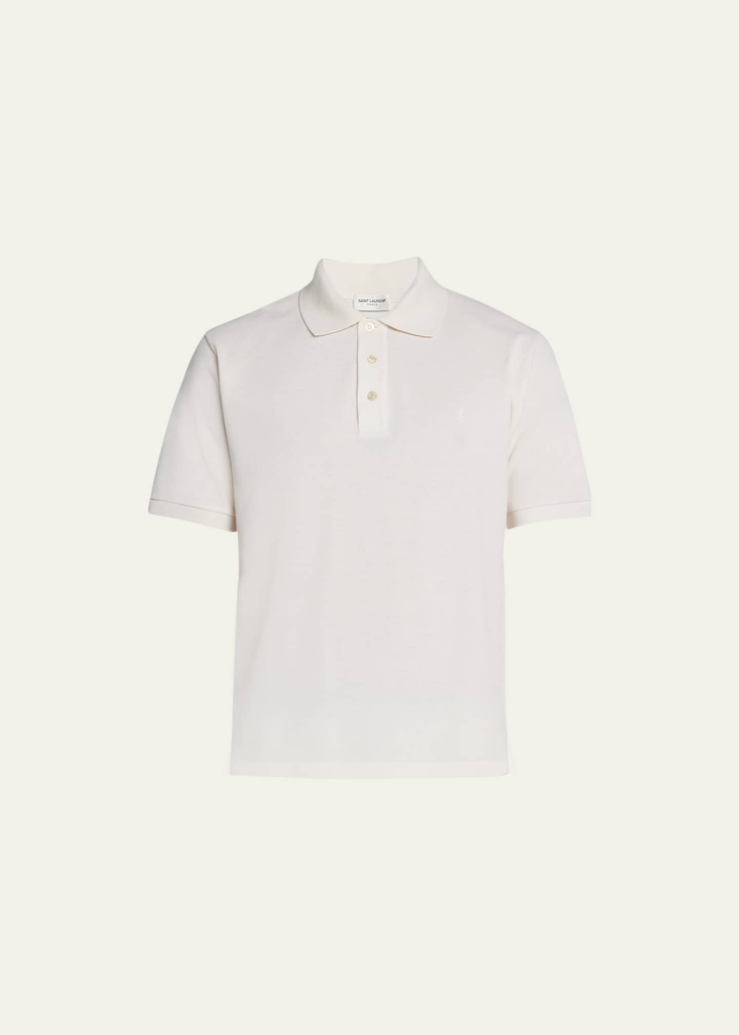 MENS YSL YVES SAINT LAURENT POLO SHIRT, MEDIUM, CORAL