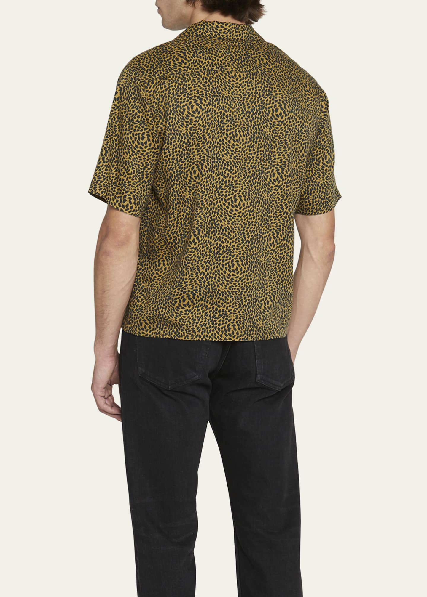 Saint Laurent Men's Leopard Sport Shirt - Bergdorf Goodman