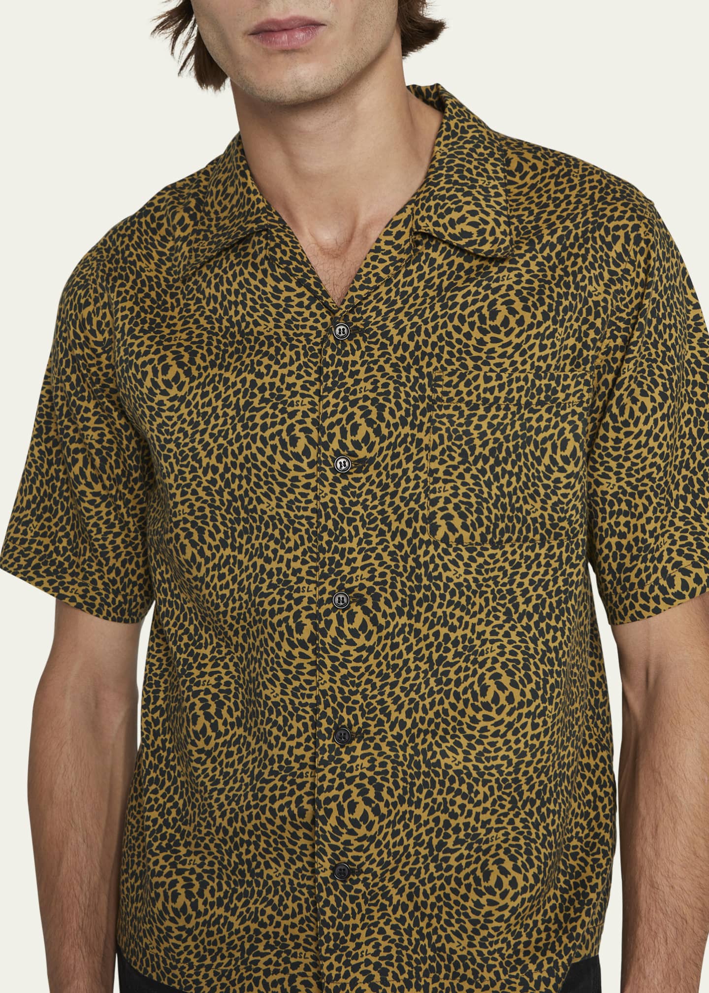 Mens Leopard Shirt Short Sleeve