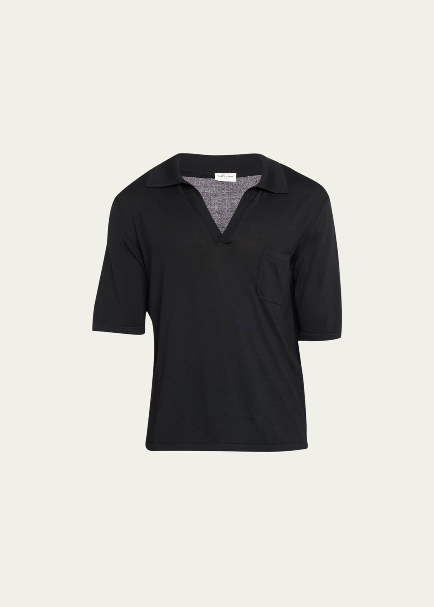 Ysl mens polo shirt best sale
