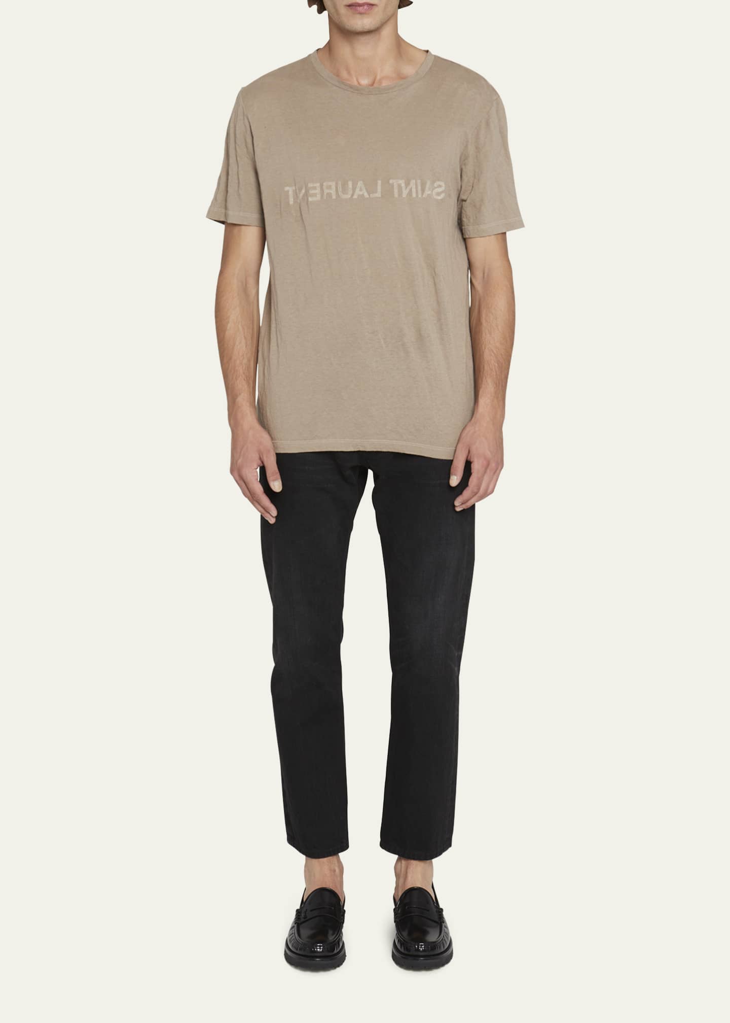 Saint Laurent Men's Reverse Logo Tee Image 2 of 5