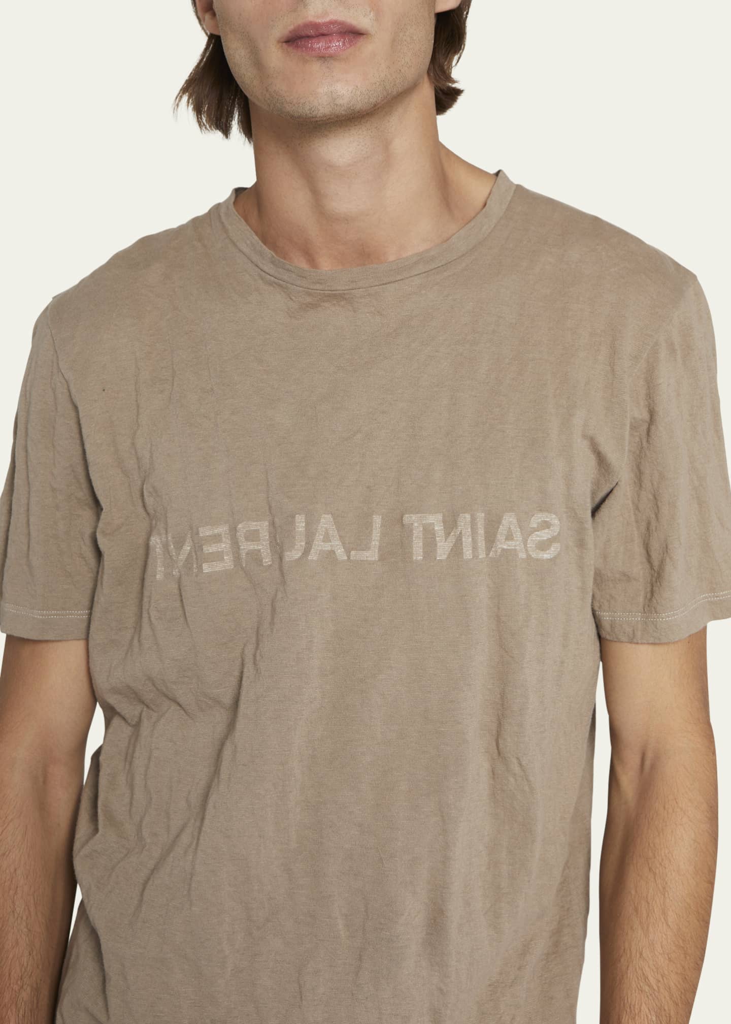 Saint laurent destroyed archive logo tee store