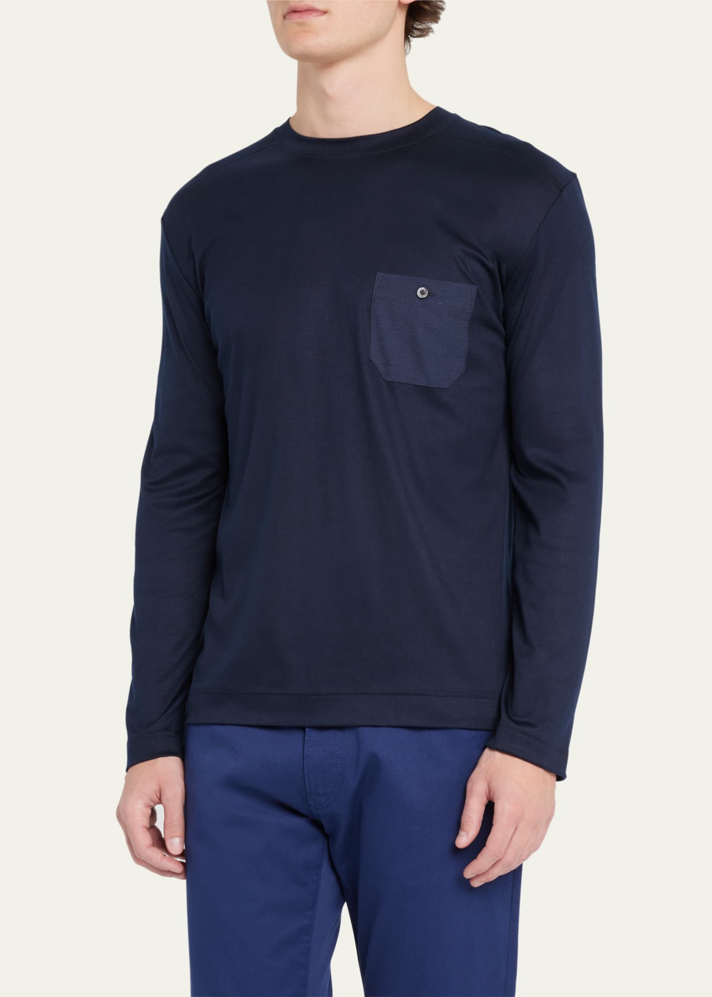 Zimmerli Men's T-Shirt with Chest Pocket Image 4 of 5