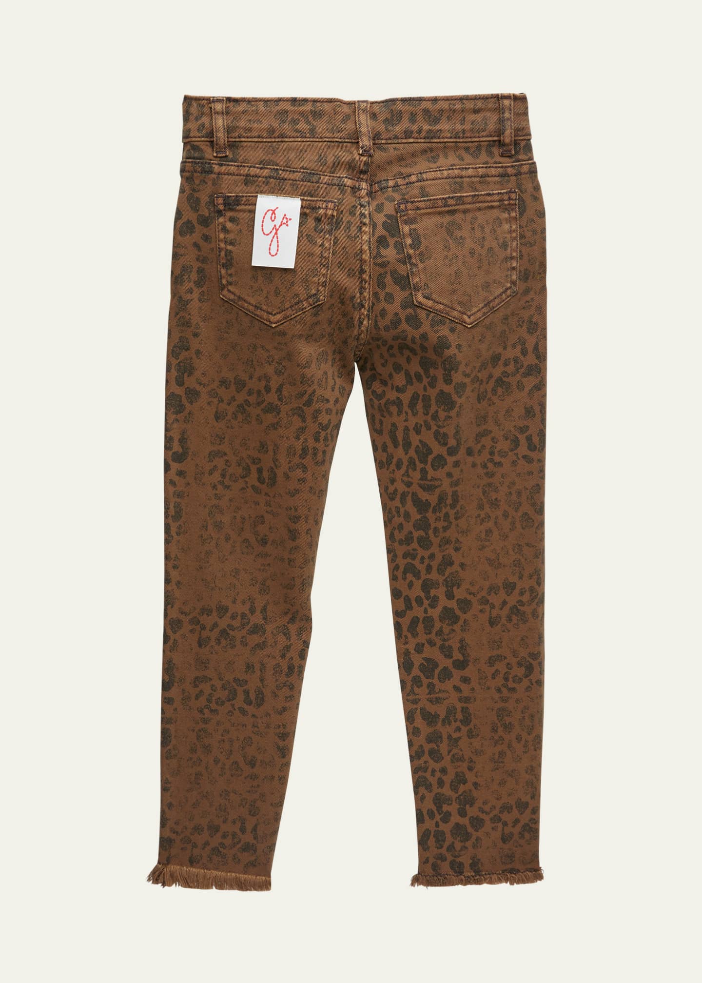 Golden Goose Girl's Faded Leopard-Print Jeans, Size 4-10