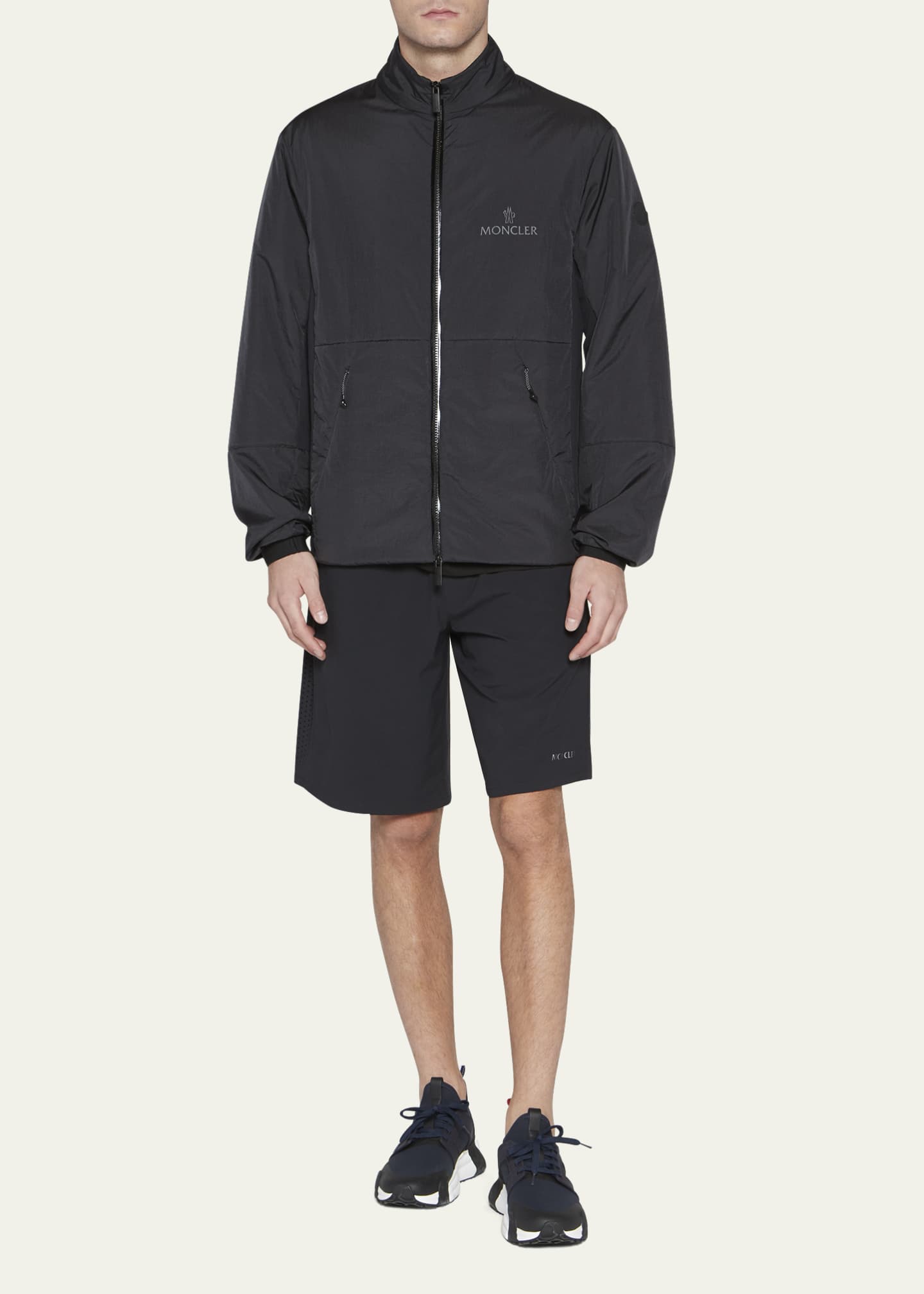 Moncler Men's Farret Nylon Mock-Neck Jacket Image 2 of 5