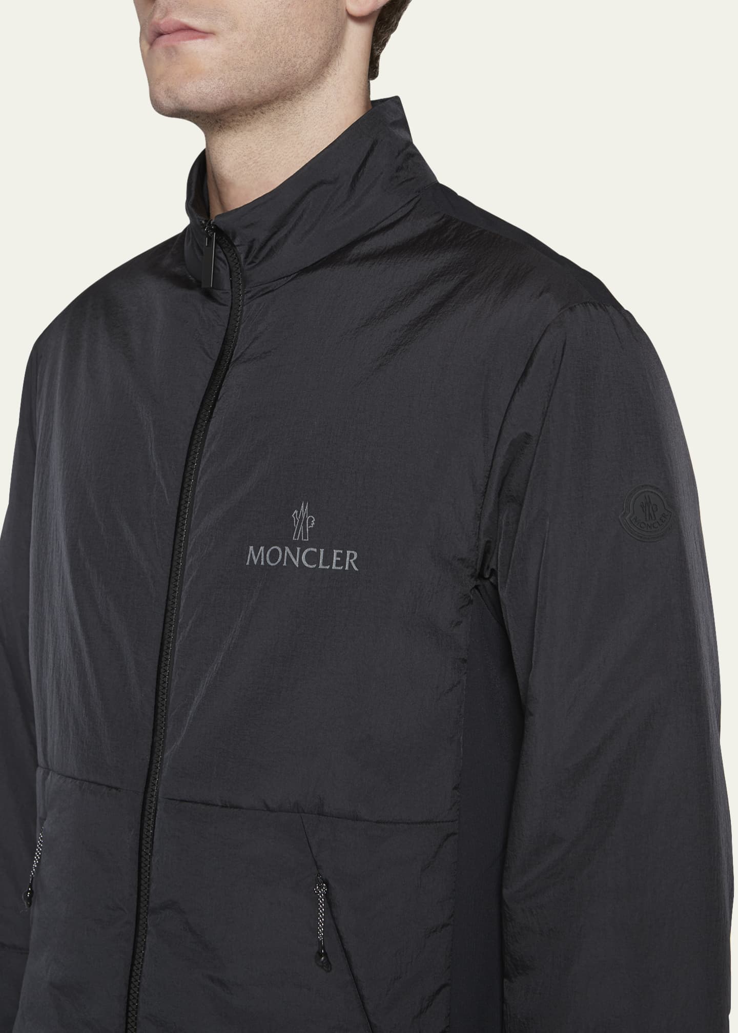 Moncler Men's Farret Nylon Mock-Neck Jacket Image 5 of 5