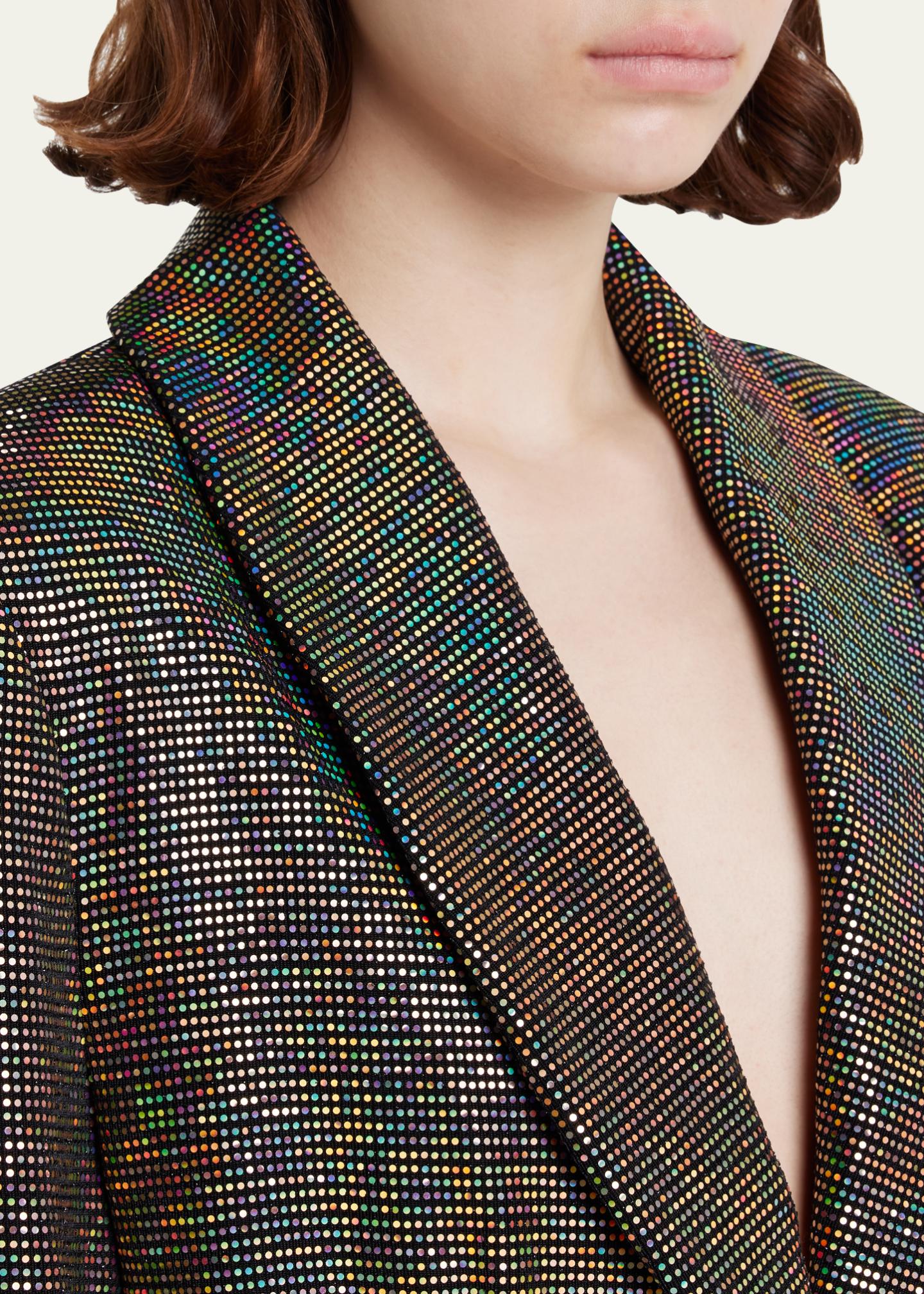 PUPPETS AND PUPPETS Metallic Tuxedo Boxy Jacket - Bergdorf Goodman