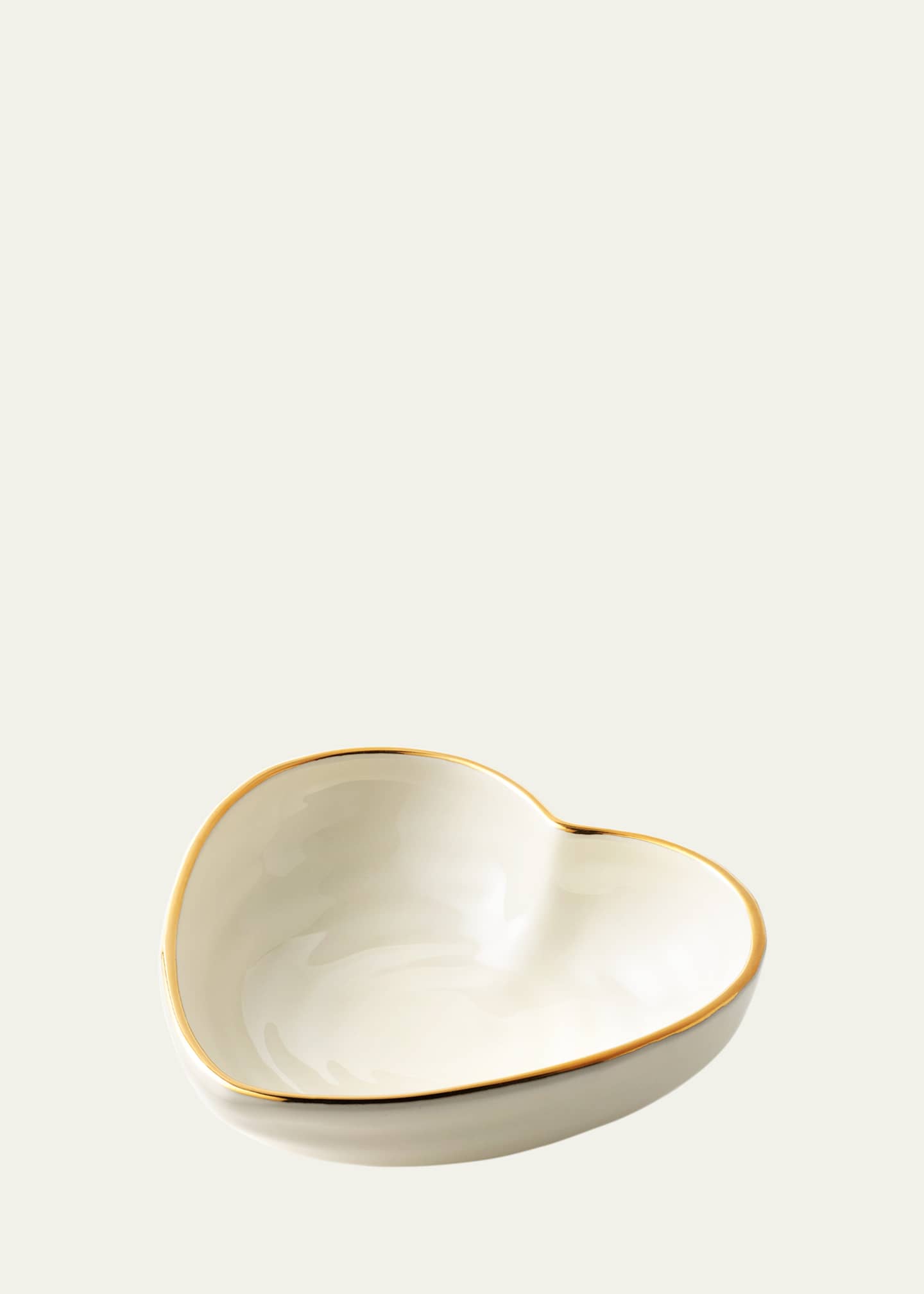 AERIN Ribbed 24K-Gold Rim Heart Dish Image 3 of 4