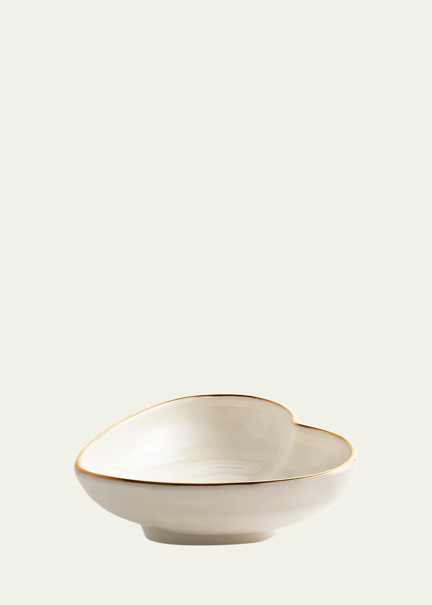AERIN Ribbed 24K-Gold Rim Heart Dish Image 4 of 4